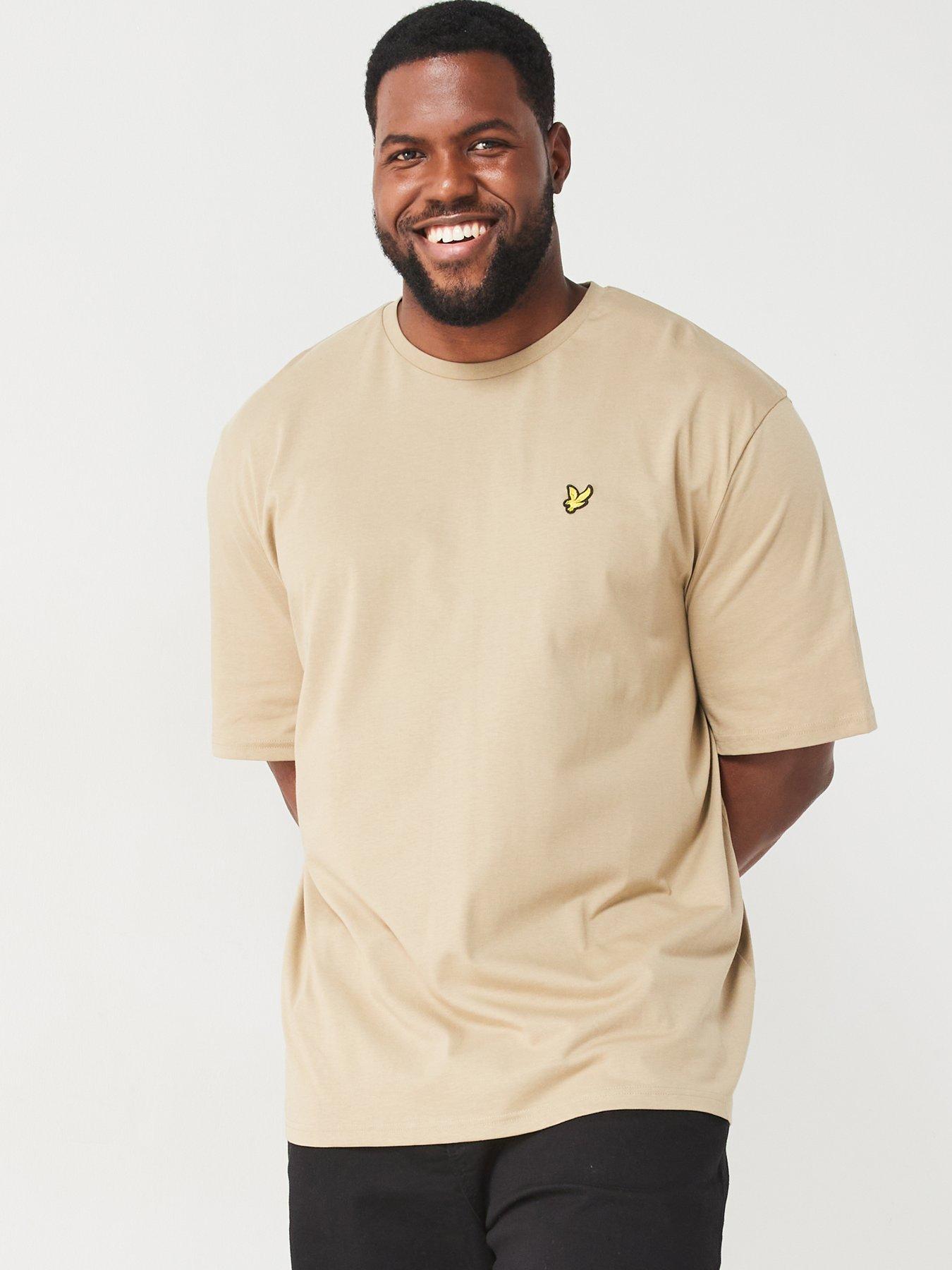 lyle & scott big & tall plain regular fit t-shirt - khaki