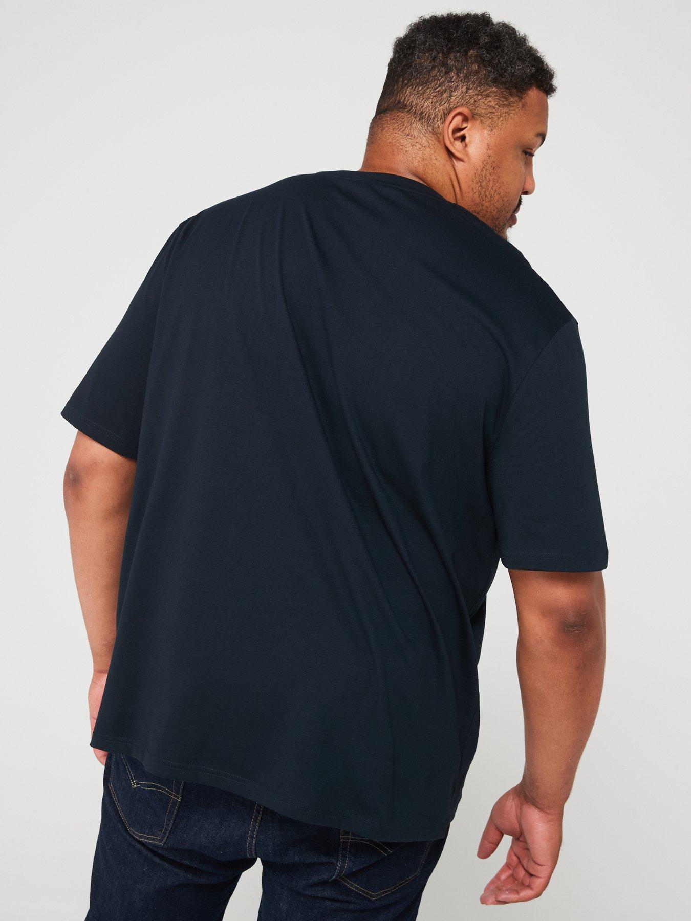 Image 2 of 5 of Lyle & Scott Big &amp; Tall Plain Regular Fit T-Shirt - Navy