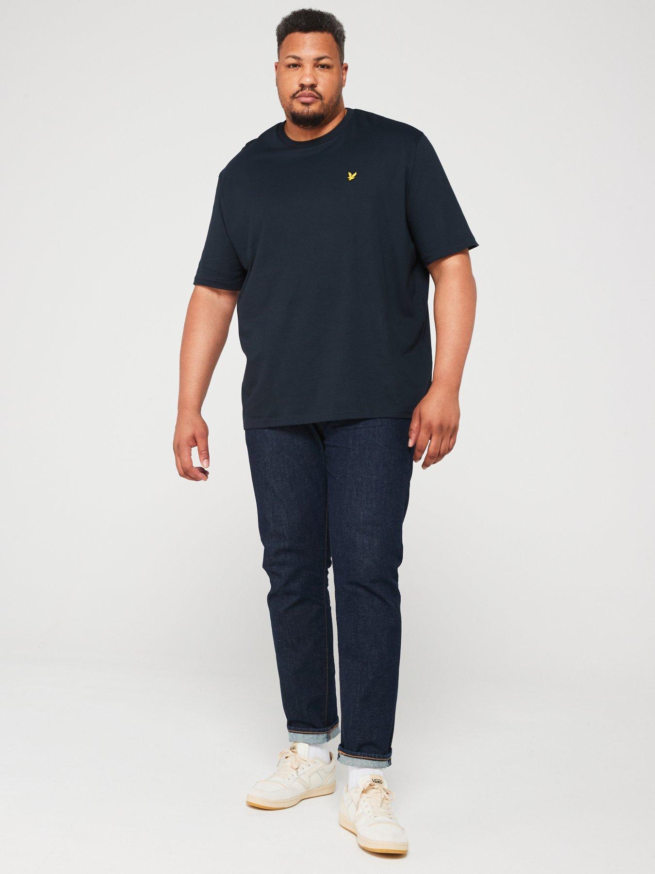 Image 3 of 5 of Lyle & Scott Big &amp; Tall Plain Regular Fit T-Shirt - Navy