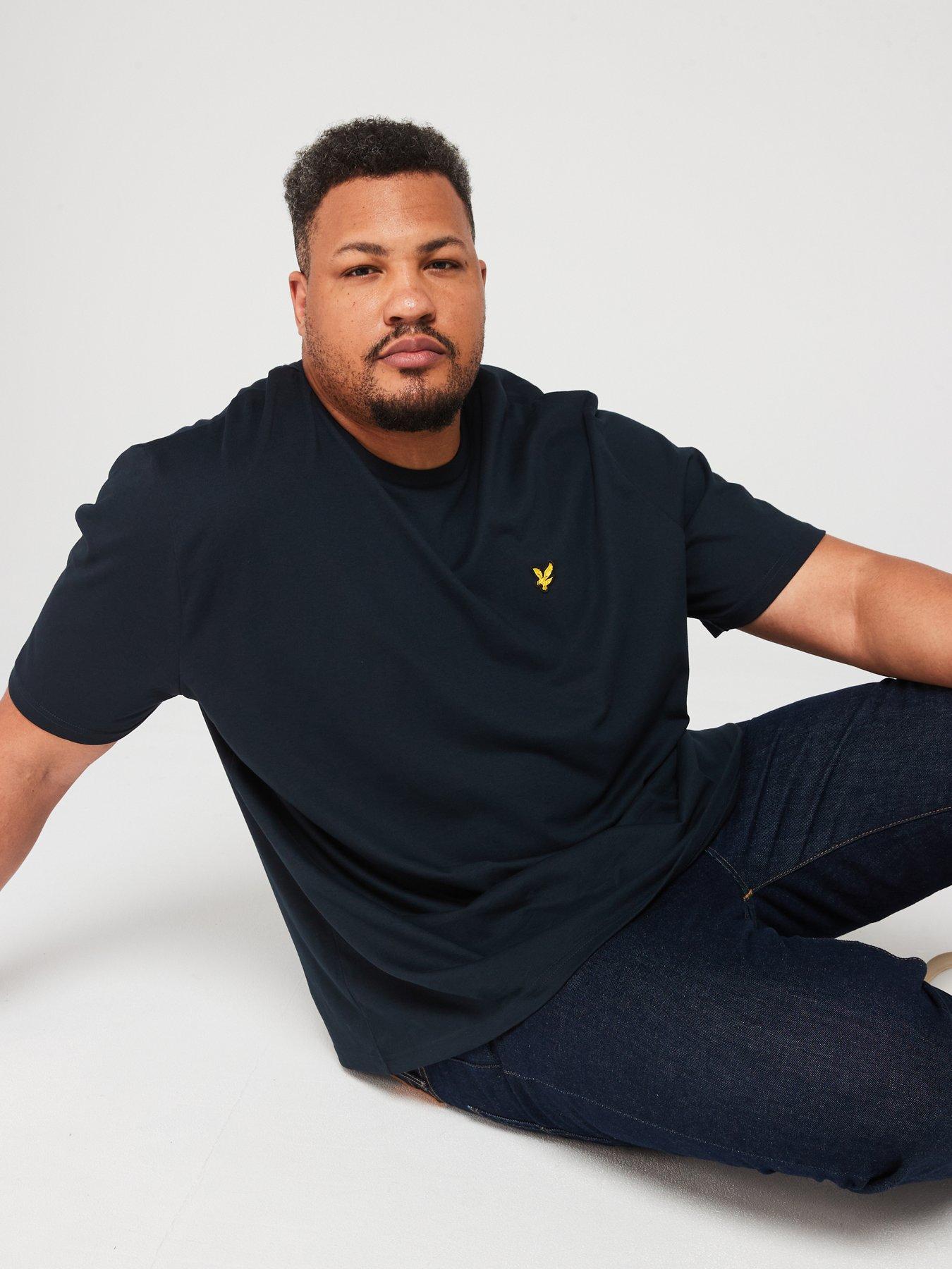Image 4 of 5 of Lyle & Scott Big &amp; Tall Plain Regular Fit T-Shirt - Navy
