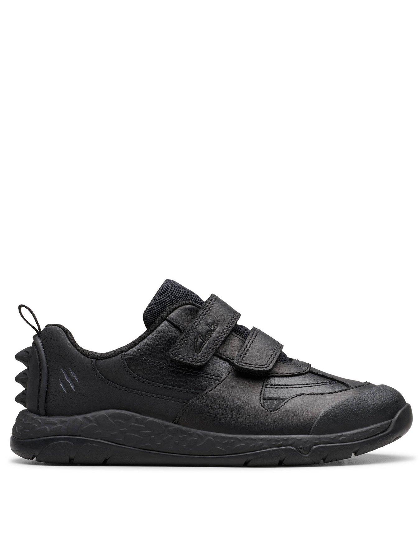 Image 1 of 6 of Clarks Kids Steggy2 Pace Dino Leather Shoe - Black