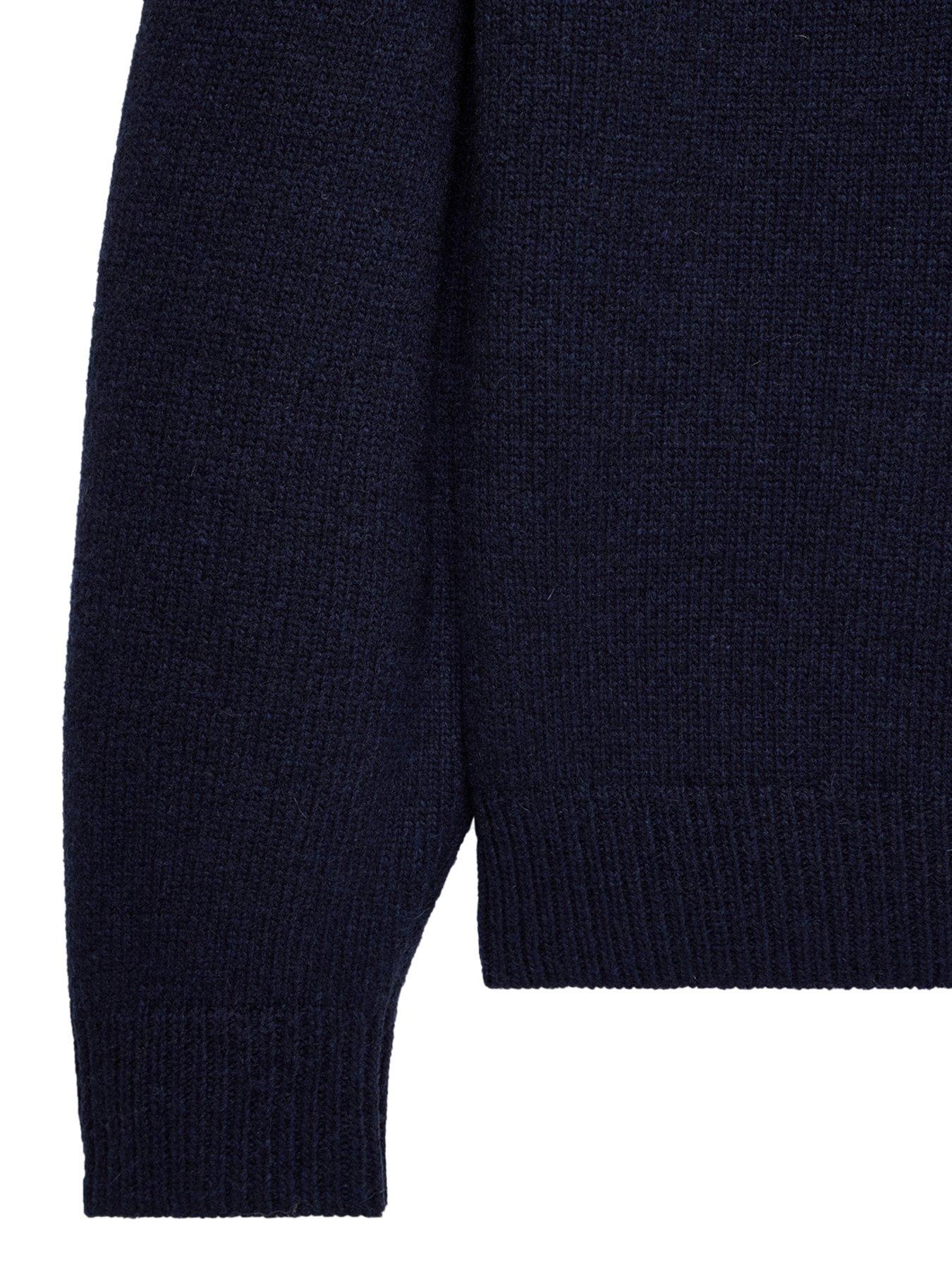 Image 6 of 6 of Weekend Offender Castillos Wool Blend Funnel Neck Knitted Jumper - Navy