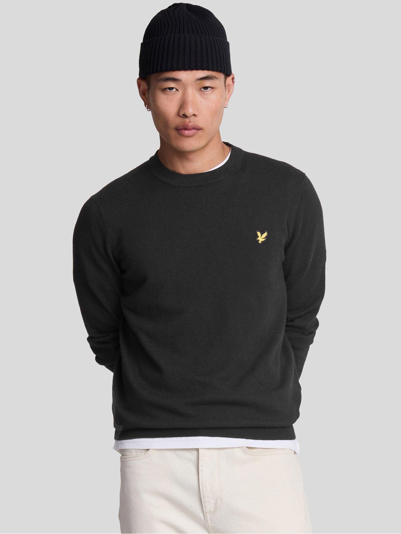 Lyle & Scott Cotton Merino Crew Knitted Jumper - Black