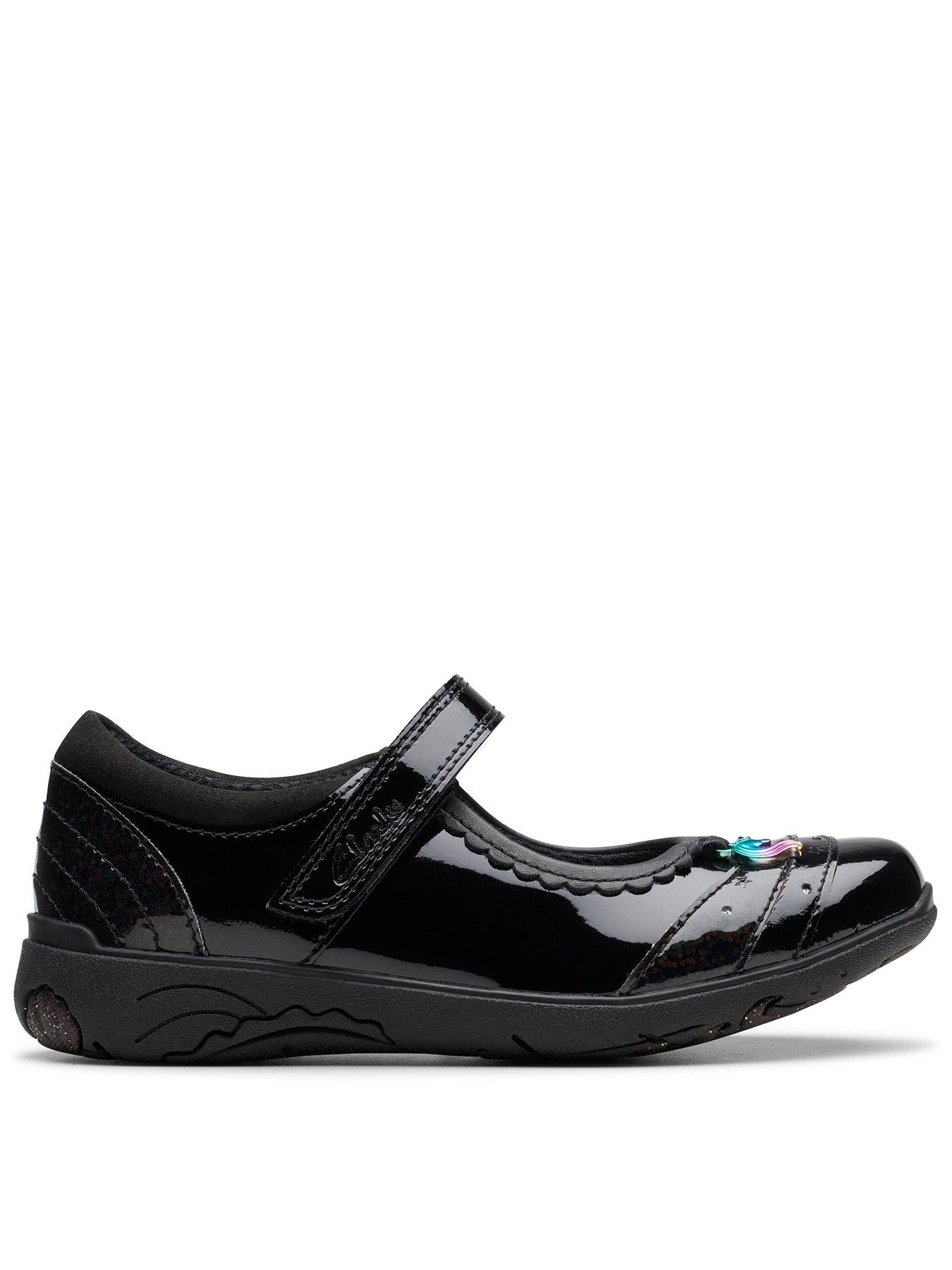 Clarks Kids Relda Spark Mary Jane Patent Leather School Shoe Very