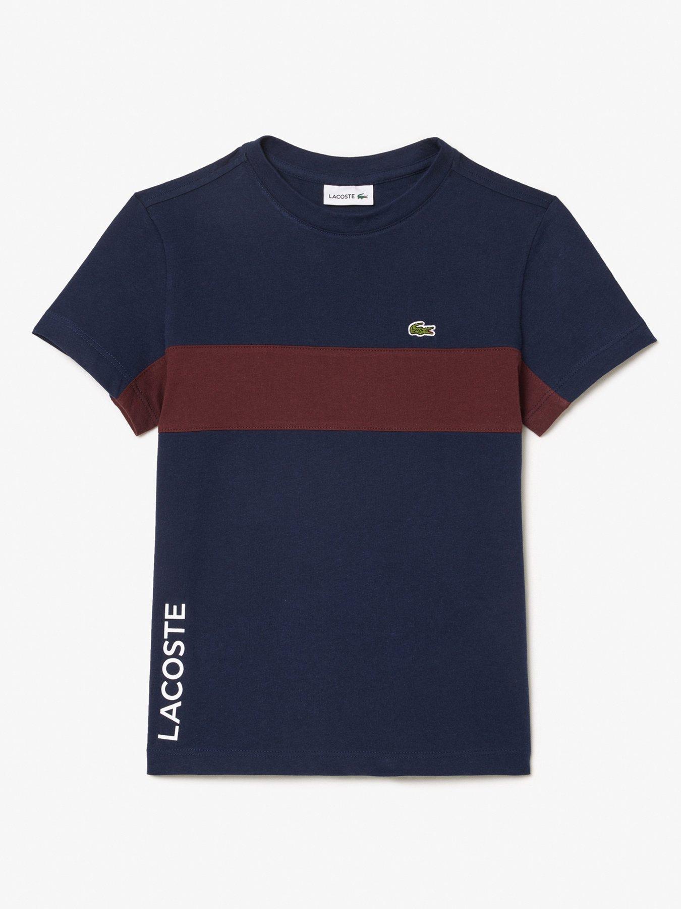 undefined Kids Lacoste Colour Block T-Shirt - Navy