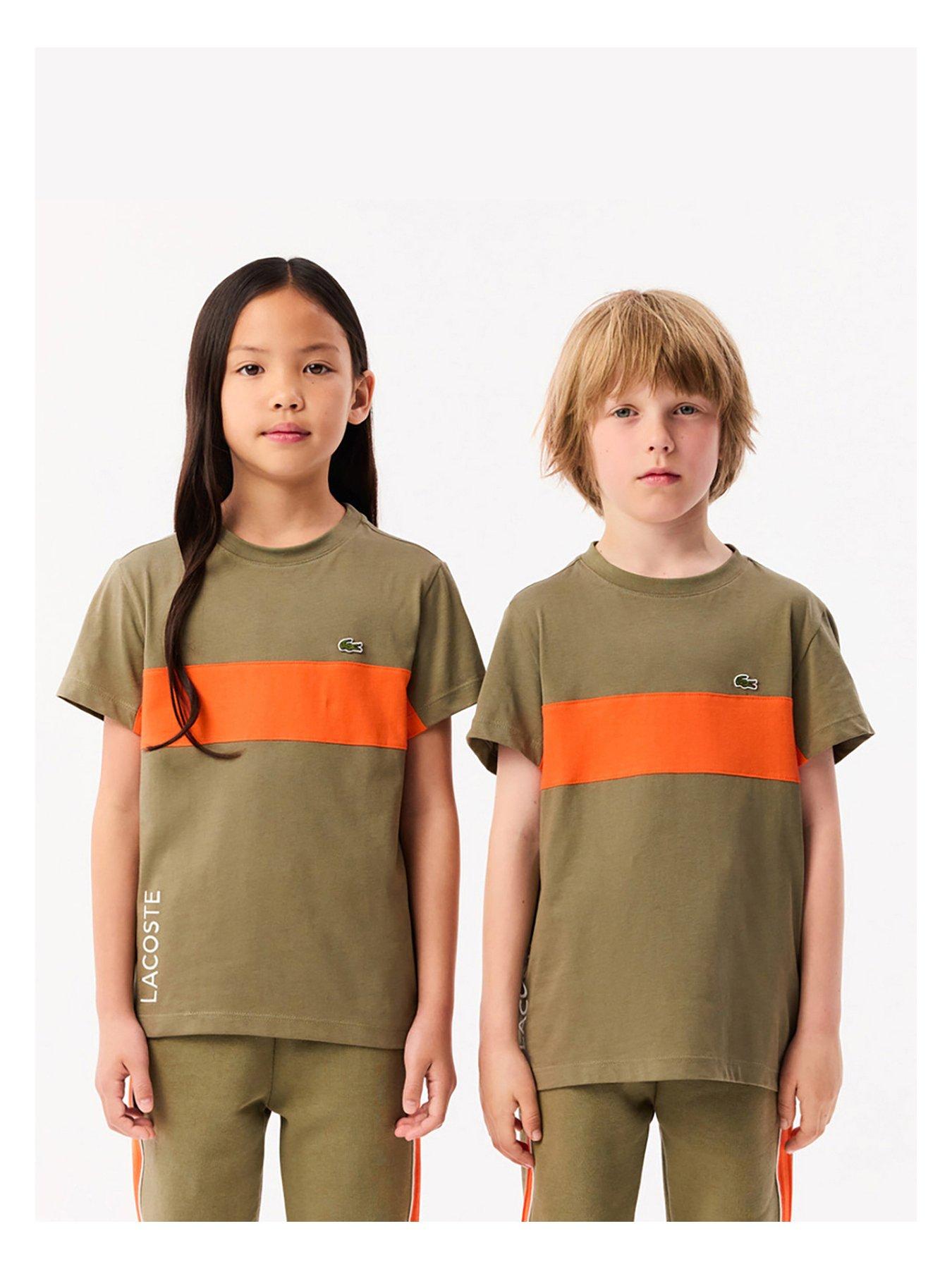 undefined Kids Lacoste Colour Block T-Shirt - Khaki