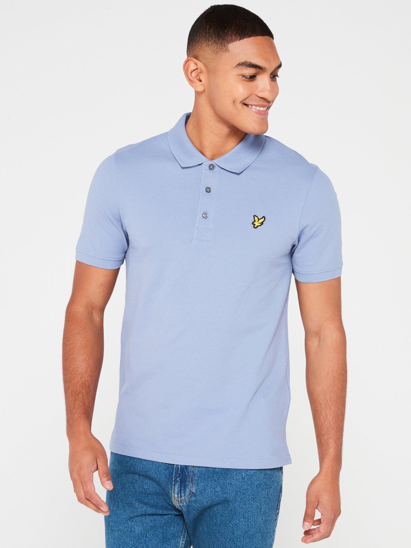 lyle & scott lyle & scott short sleeve regular fit plain polo shirt - light blue