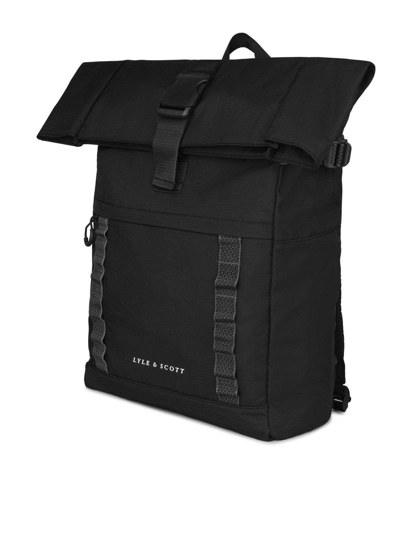 lyle & scott lyle & scott ripstop rolltop backpack - black