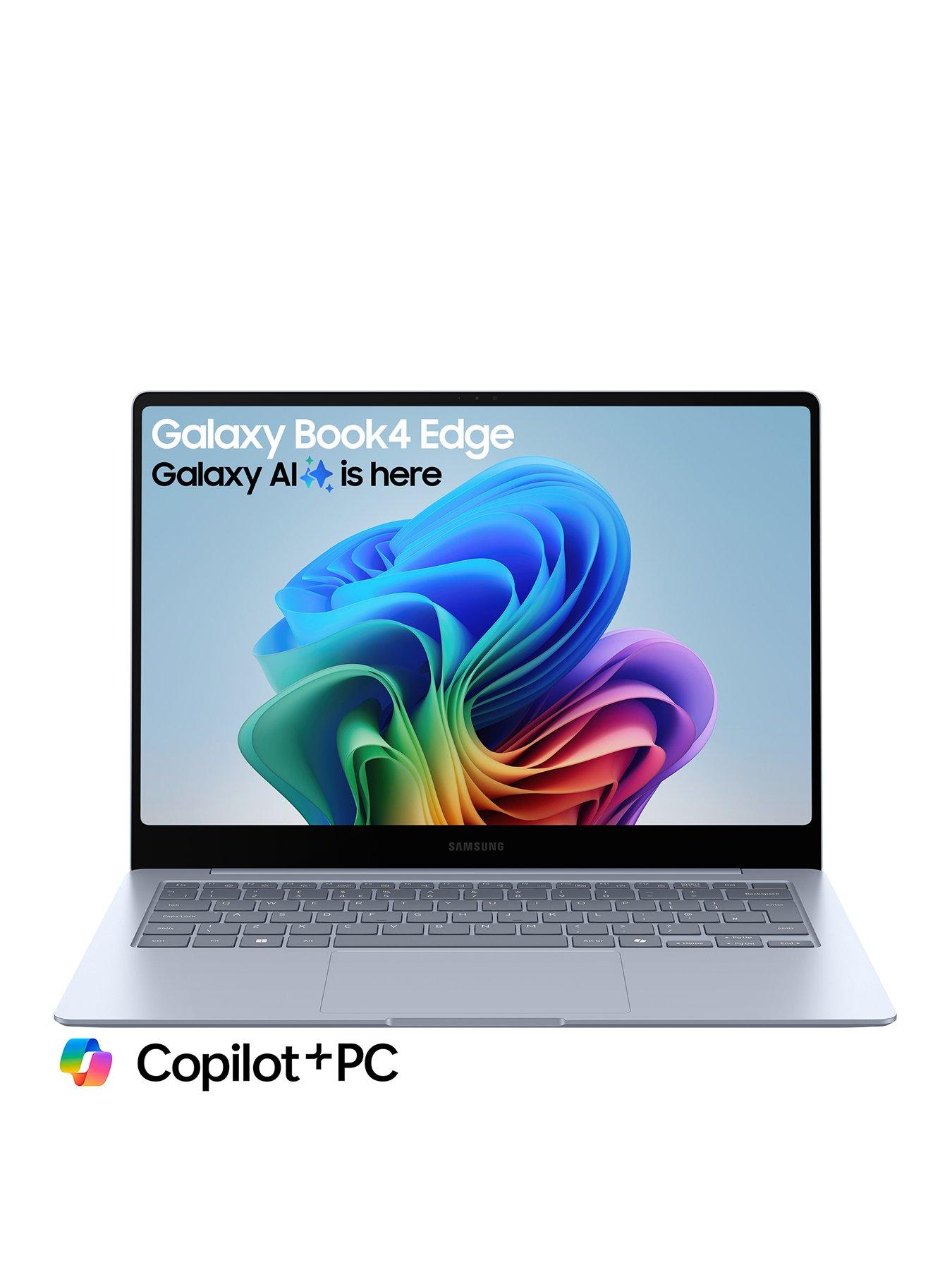 Samsung Galaxy Book4 Edge Copilot+ PC - 16-inch 120Hz AMOLED Touchscreen  Laptop, Snapdragon X Elite, 16GB RAM, 512GB SSD - Sapphire Blue | Very.co.uk