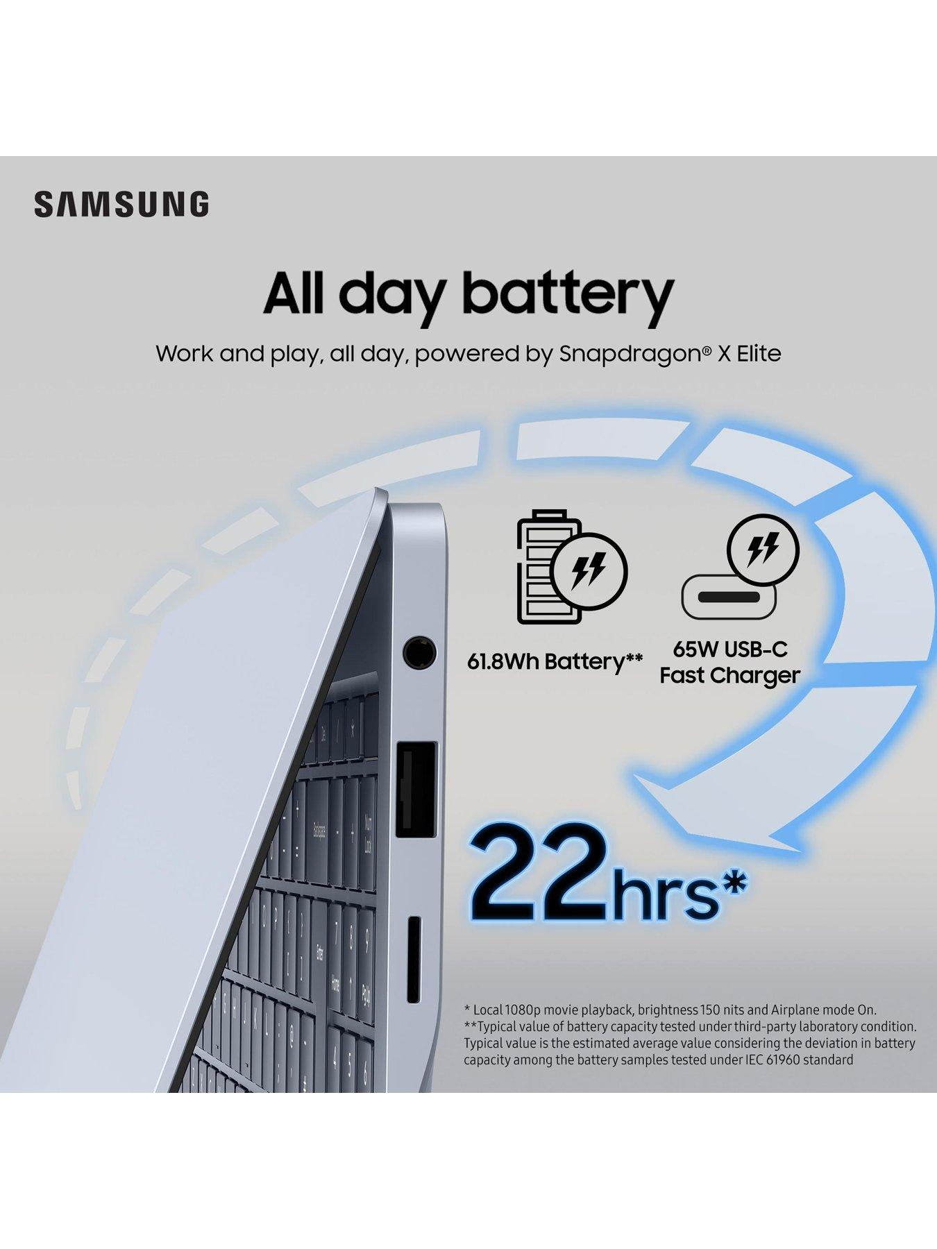 Image 5 of 7 of Samsung Galaxy Book4 Edge Copilot+ PC &ndash; 16-inch 120Hz AMOLED Touchscreen Laptop, Snapdragon X Elite, 16GB RAM, 1TB SSD - Sapphire Blue