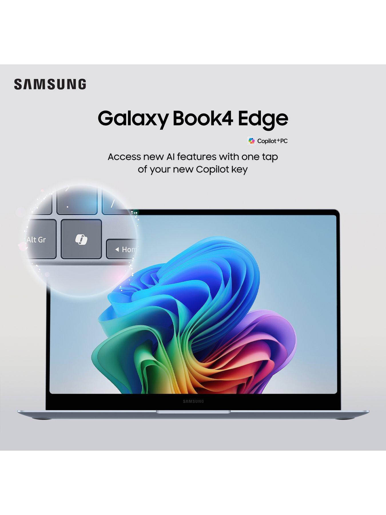 Image 4 of 7 of Samsung Galaxy Book4 Edge Copilot+ PC - 16-inch 120Hz AMOLED Touchscreen Laptop, Snapdragon X Elite, 16GB RAM, 512GB SSD - Sapphire Blue
