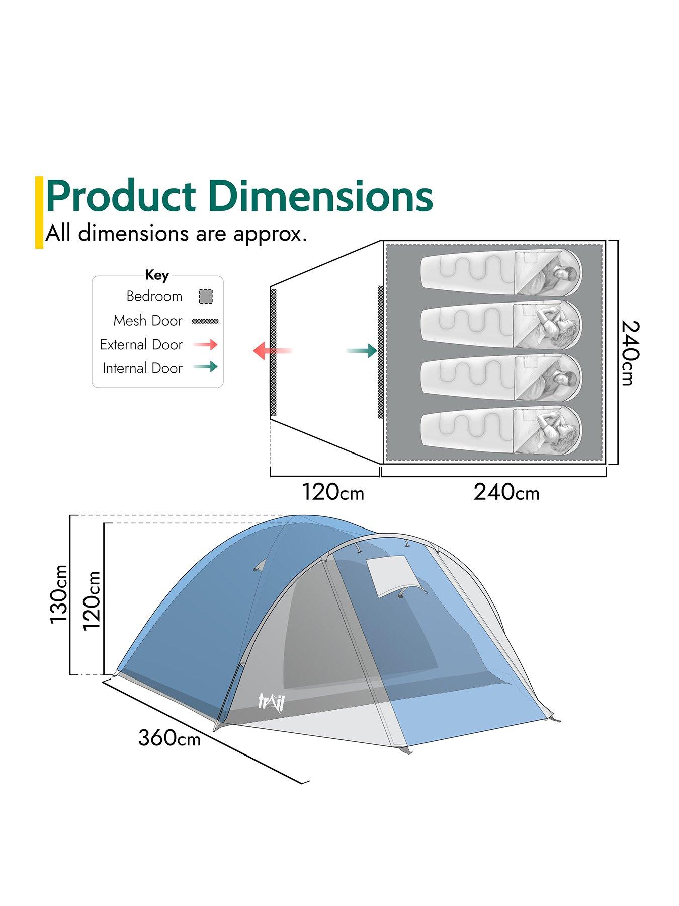 Trail Bracken 4 Man Festival Tent with Porch Very