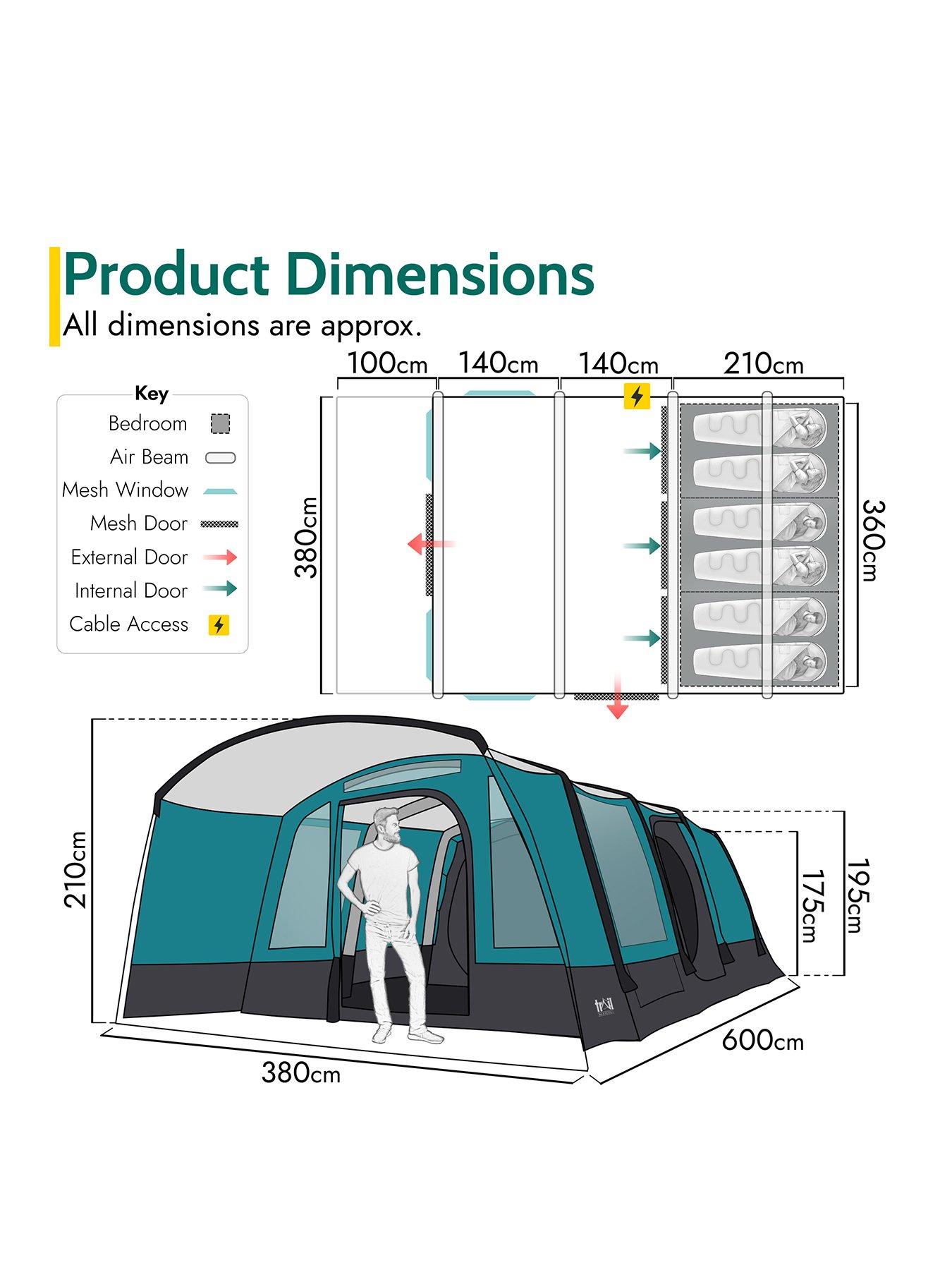 Image 2 of 7 of Trail Luxton 6 Man Inflatable Tent with Pump