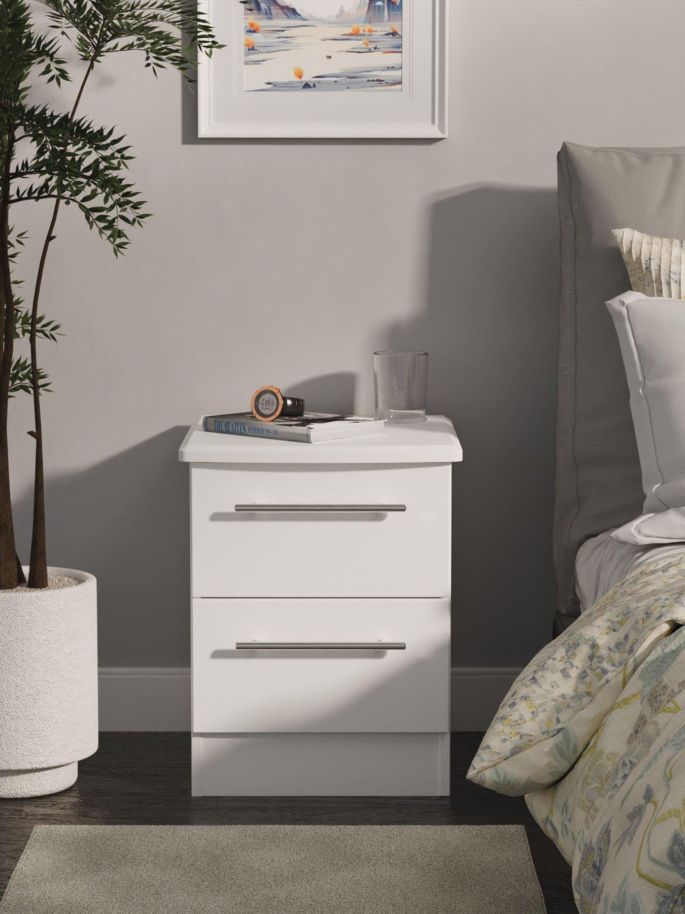 Product photograph of Swift Oxford Ready Assembled 2 Drawer Bedside Chest from very.co.uk