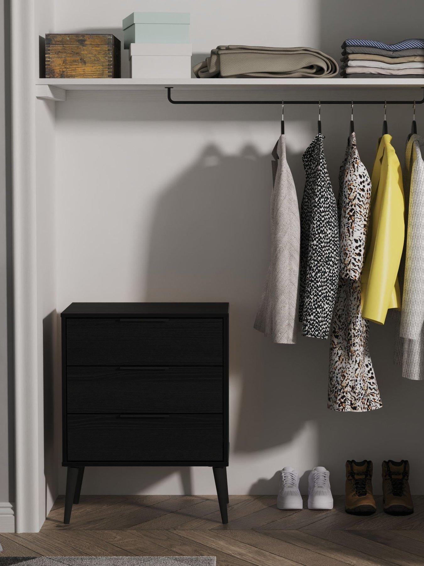 Product photograph of Swift Emerson Ready Assembled 3 Drawer Bedside Cabinet from very.co.uk