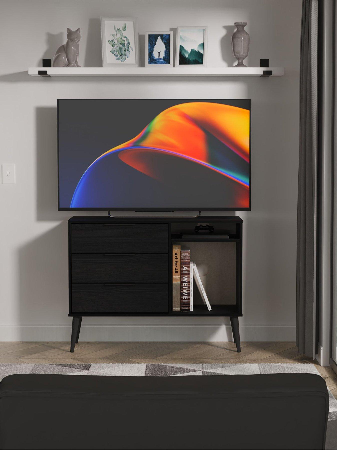 undefined Emerson Ready Assembled 3 Soft Close Drawer TV Unit