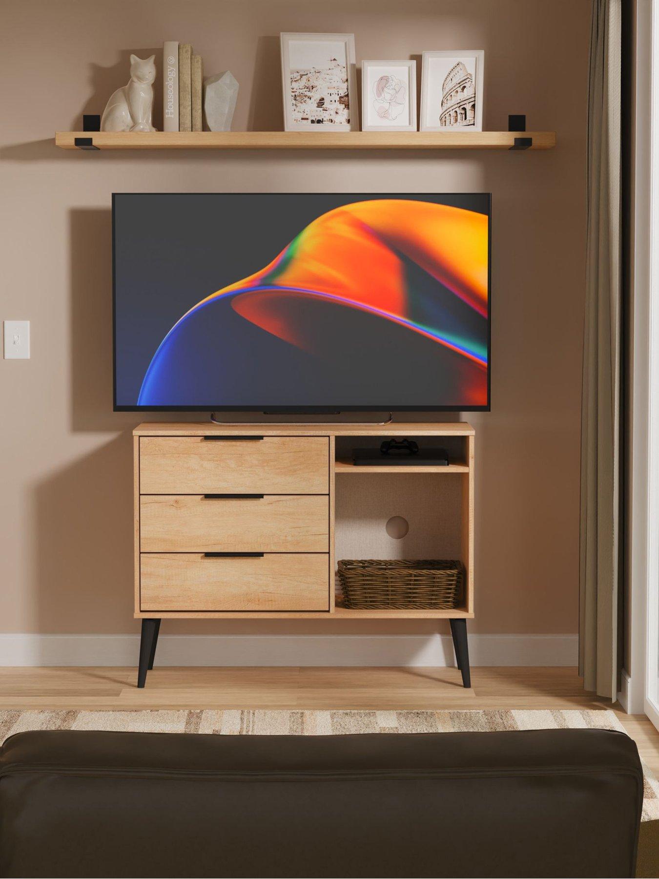 undefined Emerson Ready Assembled 3 Soft Close Drawer TV Unit