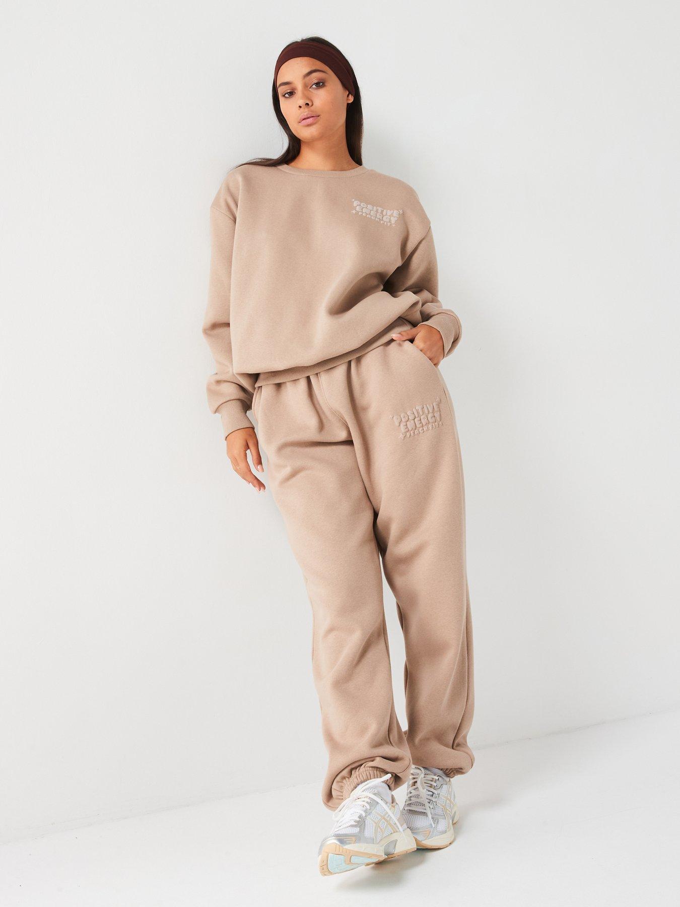 Image 3 of 4 of Peach Fit Womens Positive Energy Oversized Sweatshirt - Light Brown