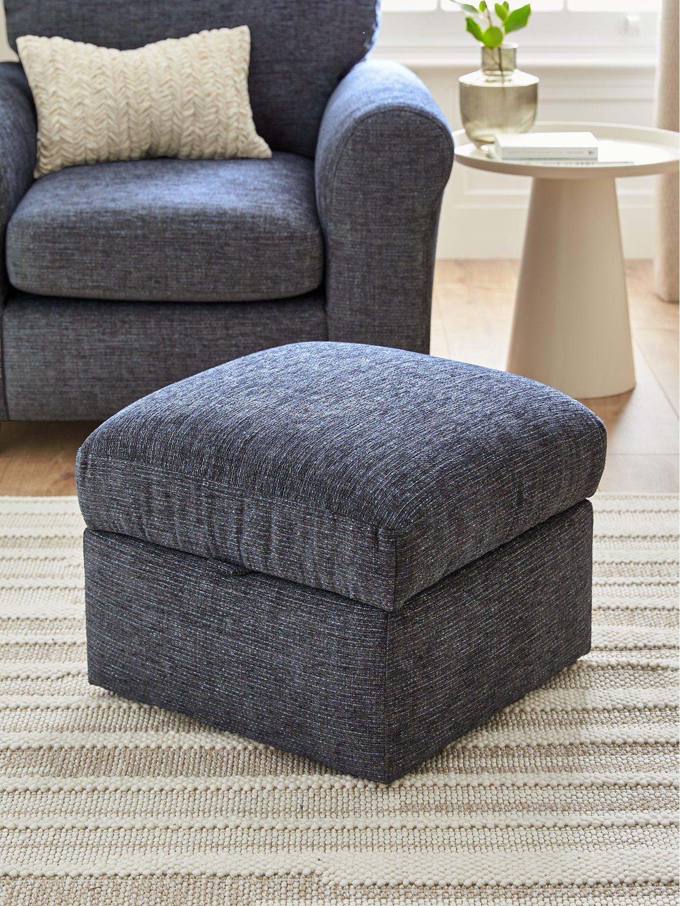 undefined New Bailey Fabric Storage Footstool - FSC Certified