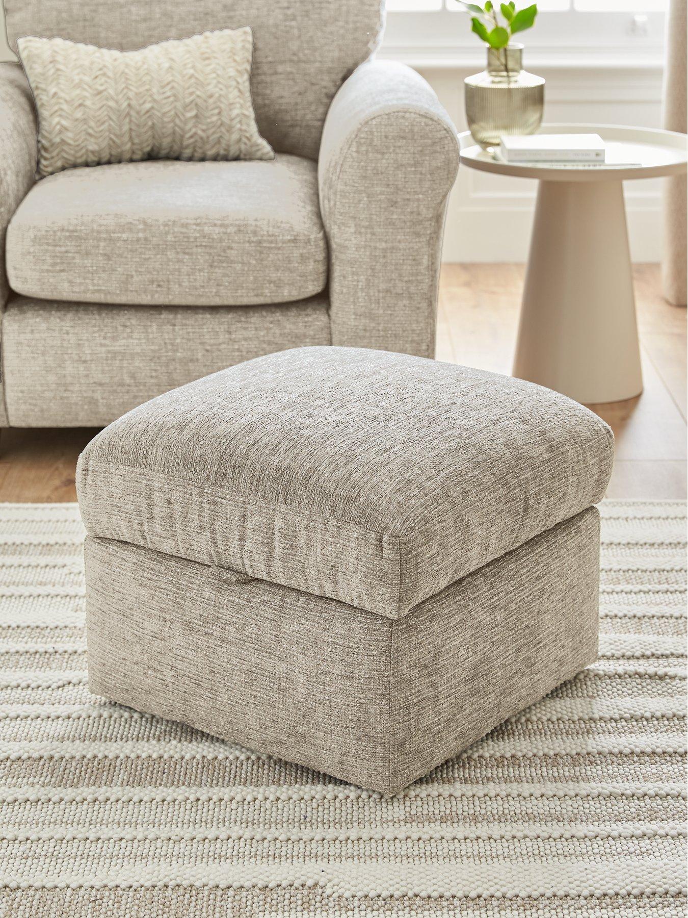 The Very Collection New Bailey Fabric Storage Footstool - FSC Certified
