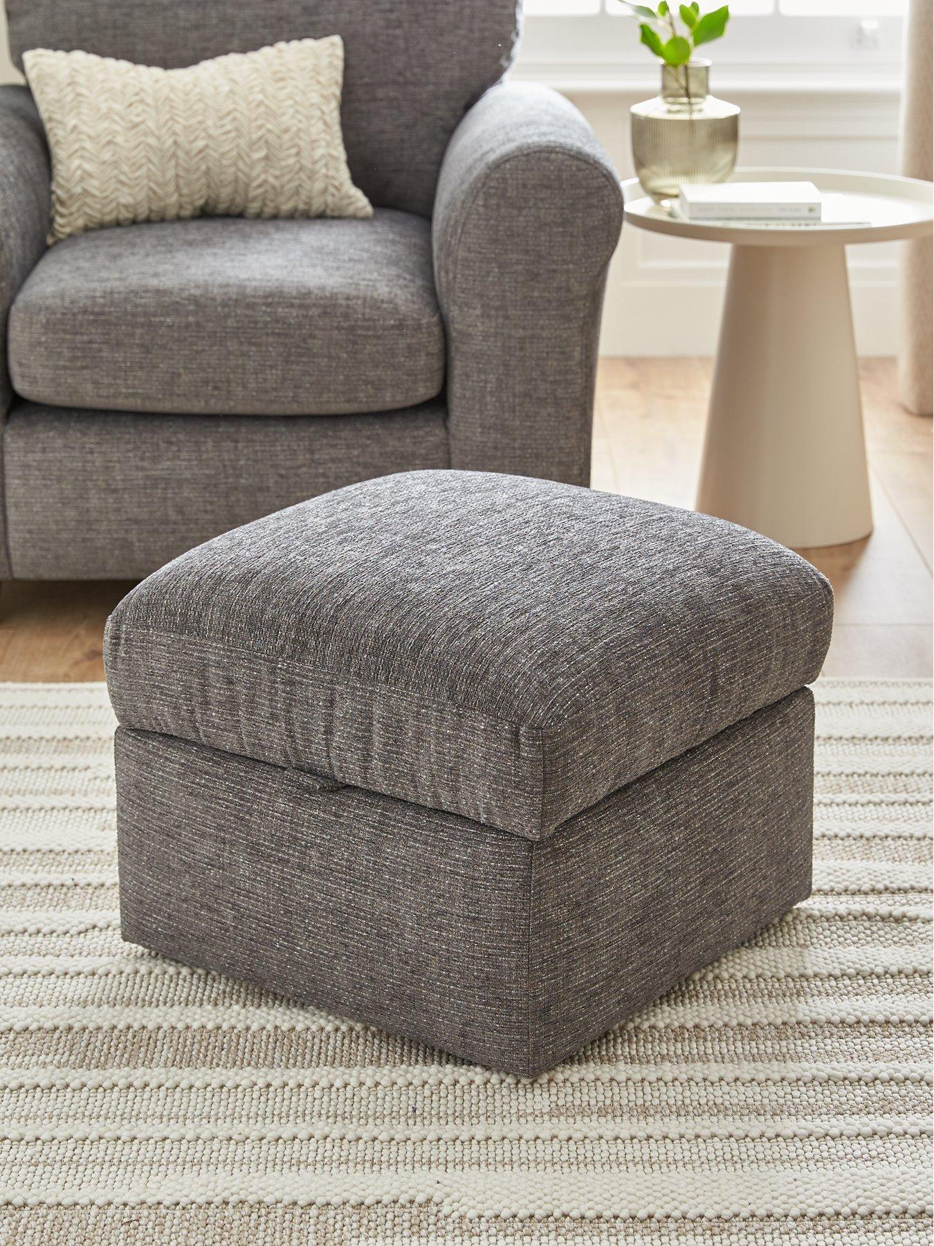 undefined New Bailey Fabric Storage Footstool - FSC Certified