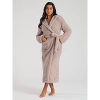 Mink Robe Lady Loungeable Luxury Sherpa Maxi Robe With Lined Hood - Mink | Very