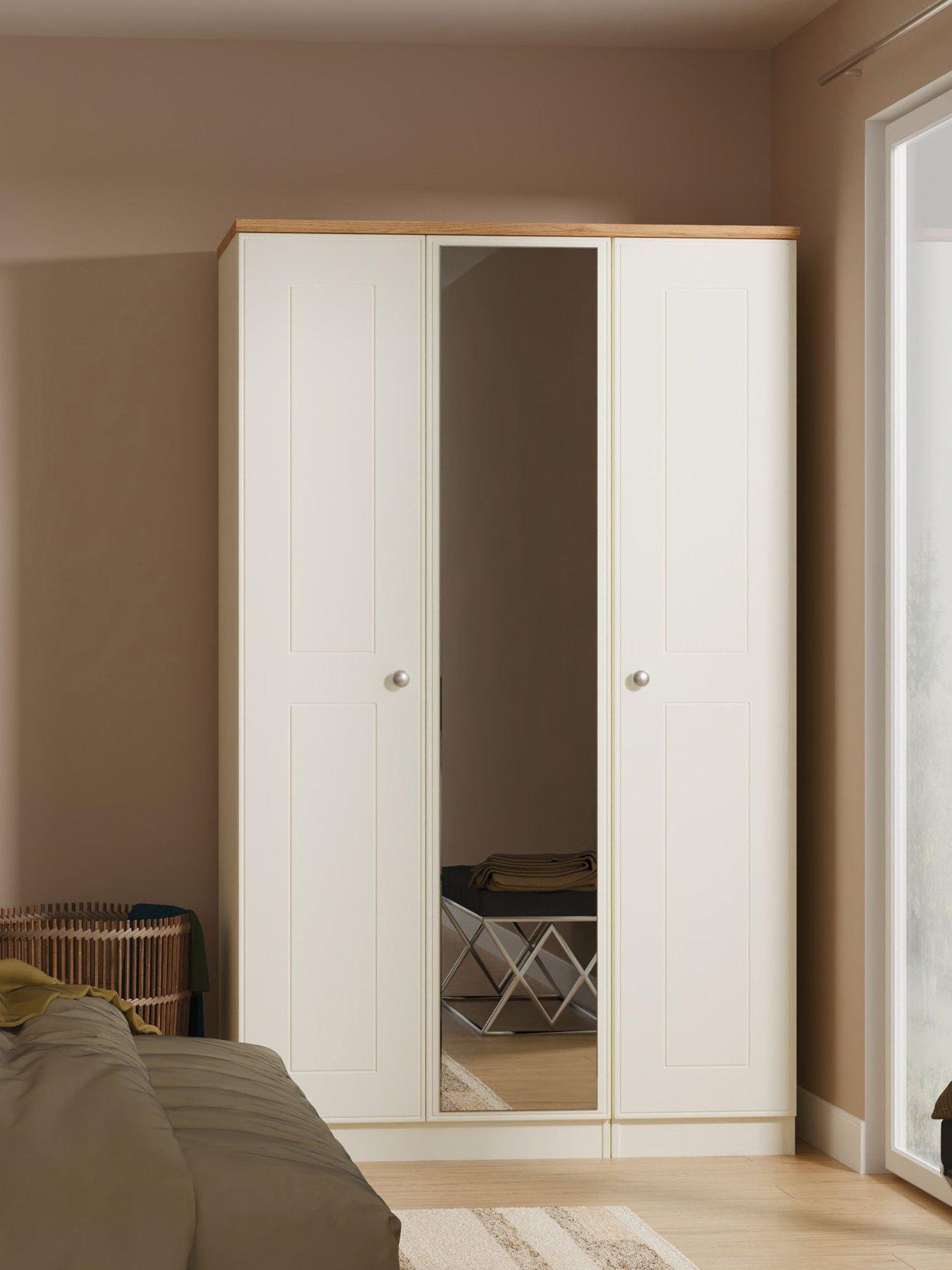 Product photograph of Swift Tivoli Part Assembled 3 Door Mirrored Wardrobe from very.co.uk