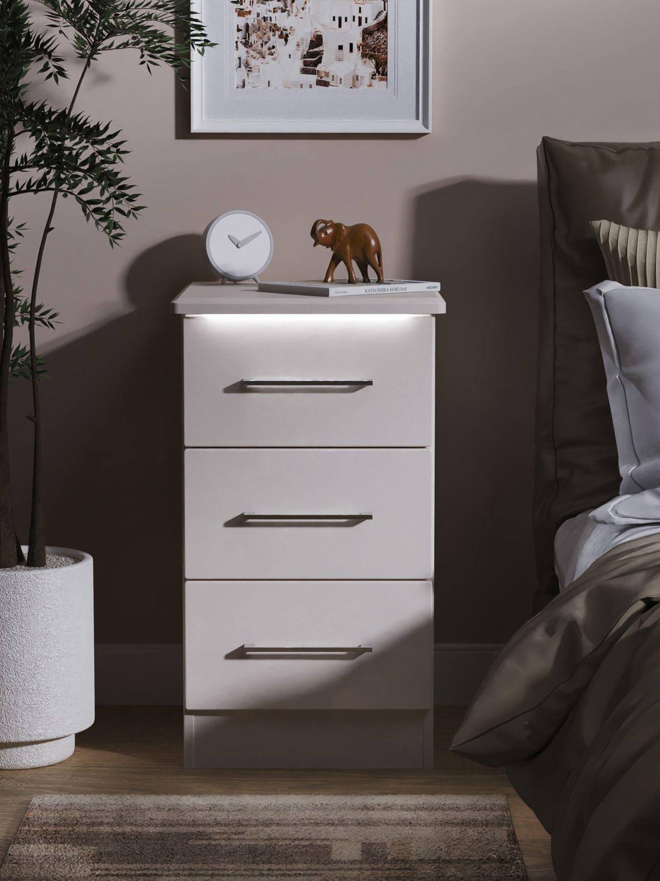 undefined Vegas Ready Assembled 3 Drawer Bedside Chest