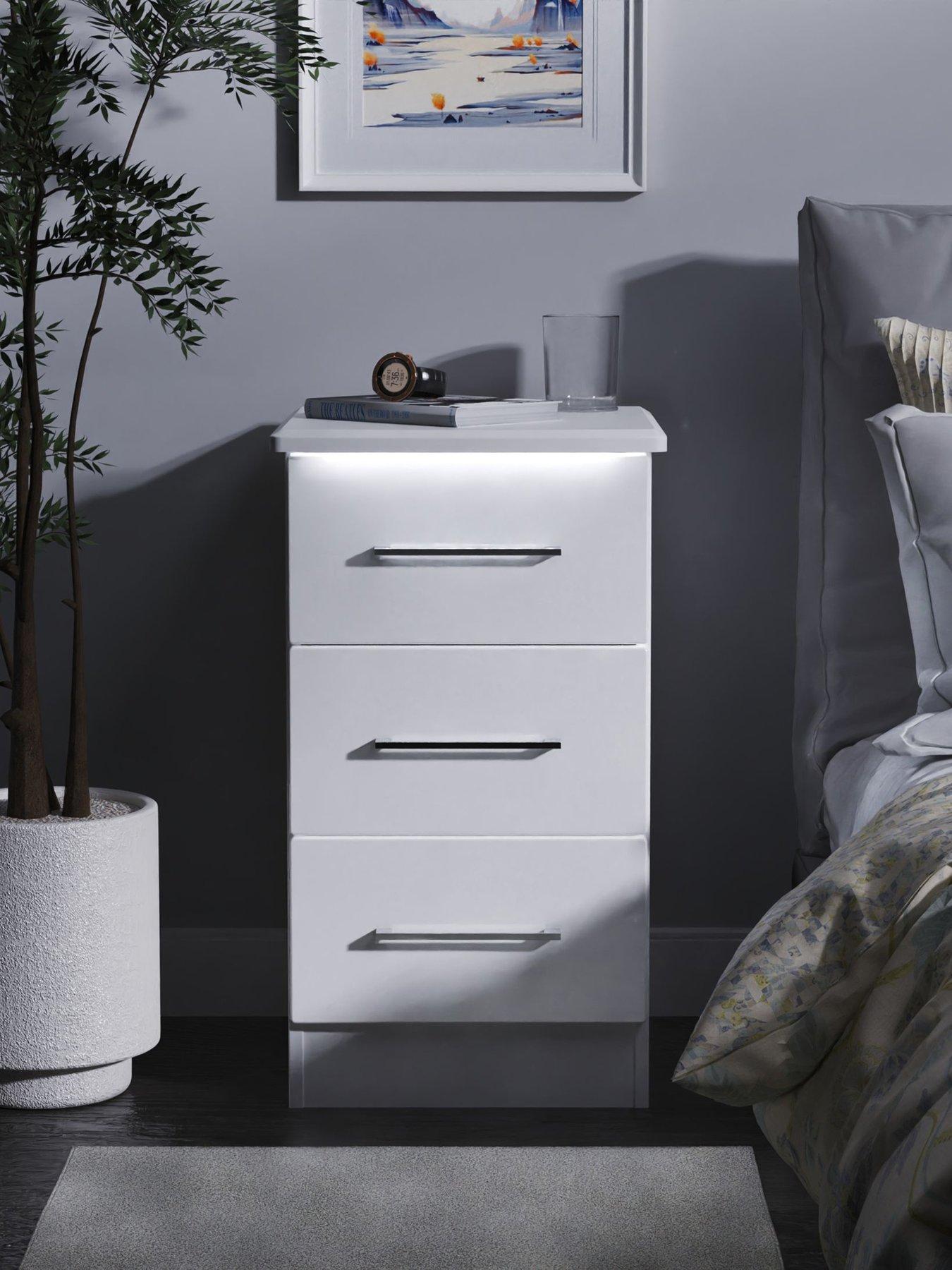 undefined Vegas Ready Assembled 3 Drawer Bedside Chest