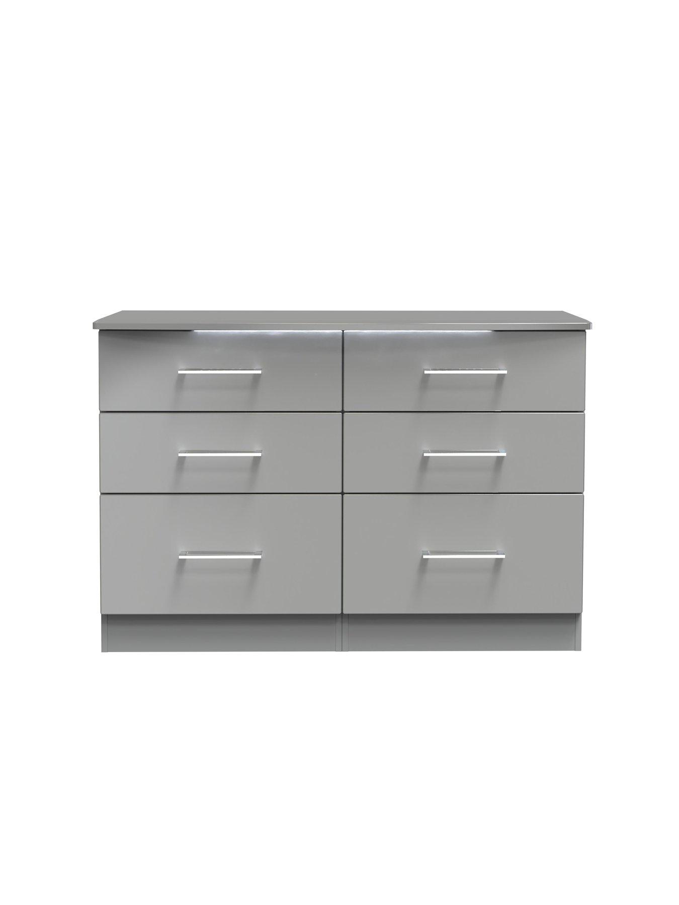 undefined Vegas Ready Assembled 6 Drawer Midi Chest