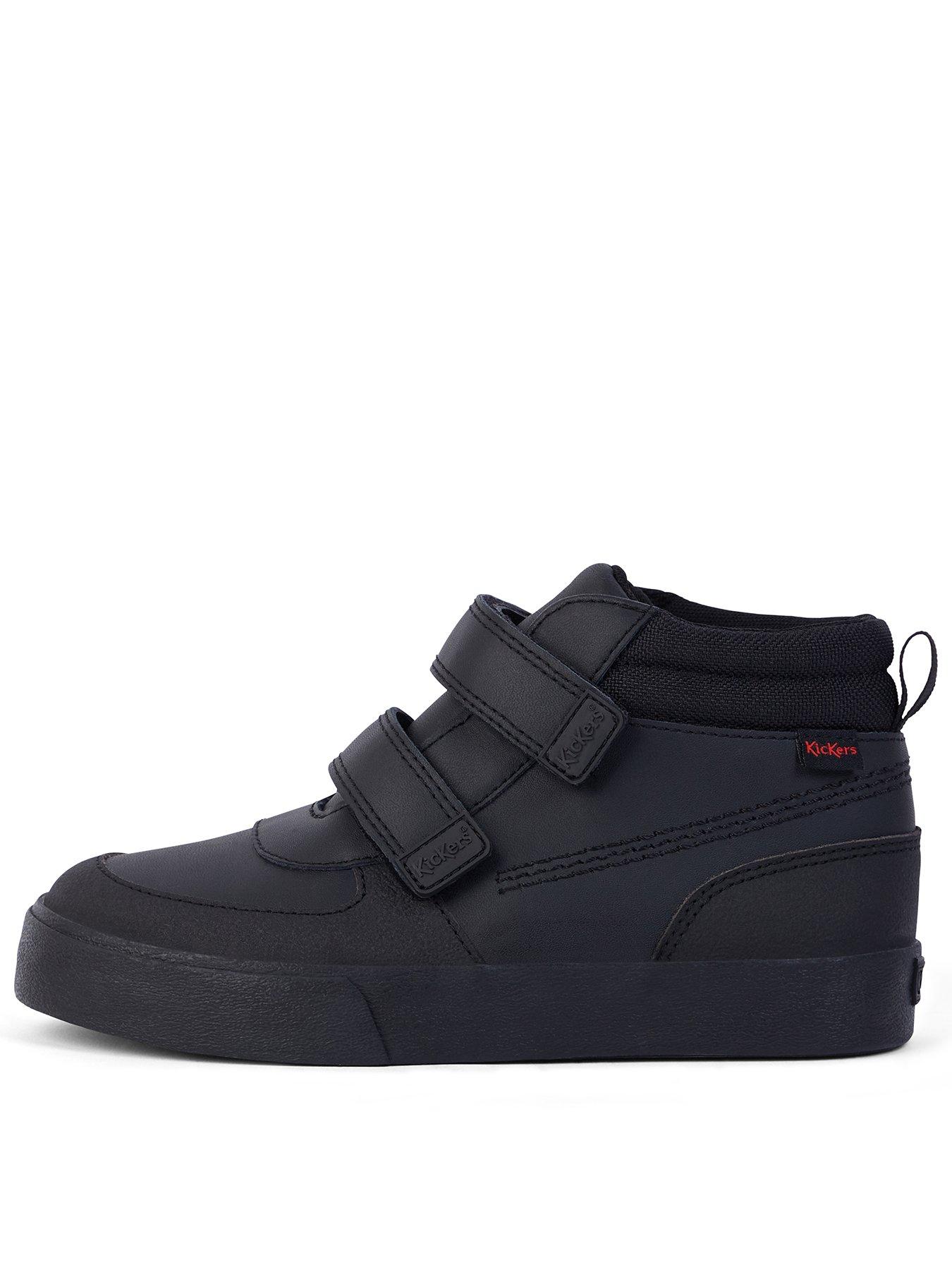 undefined Boys Tovni Scuff Hi Leather School Shoe - Black