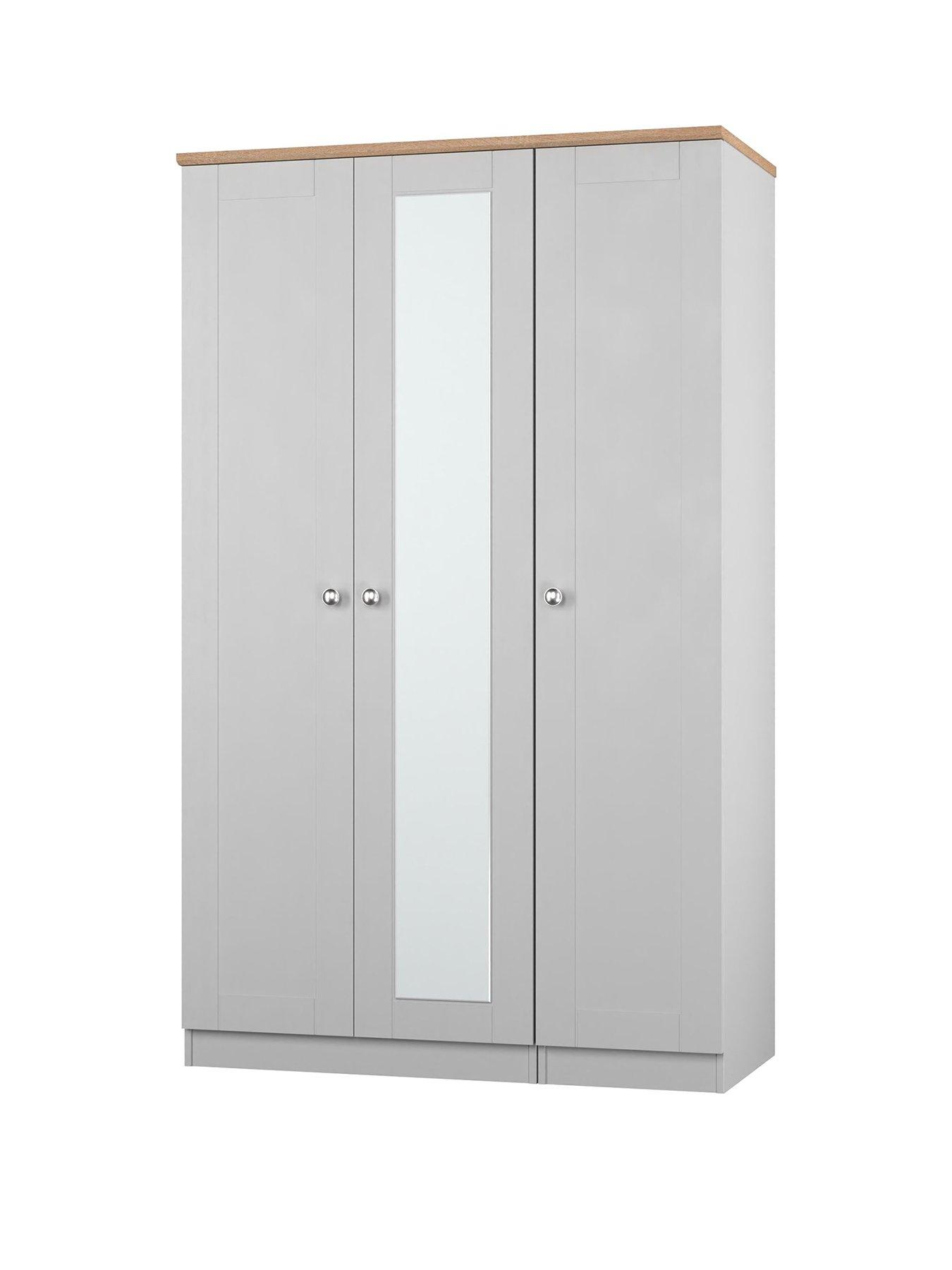 Image 3 of 7 of SWIFT Sydney Part Assembled Tall 3 Door Mirrored Wardrobe