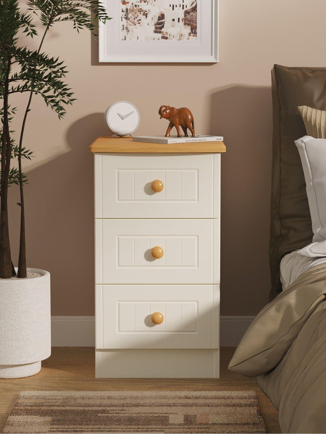 Product photograph of Swift Harrogate Ready Assembled 3 Drawer Bedside Chest from very.co.uk