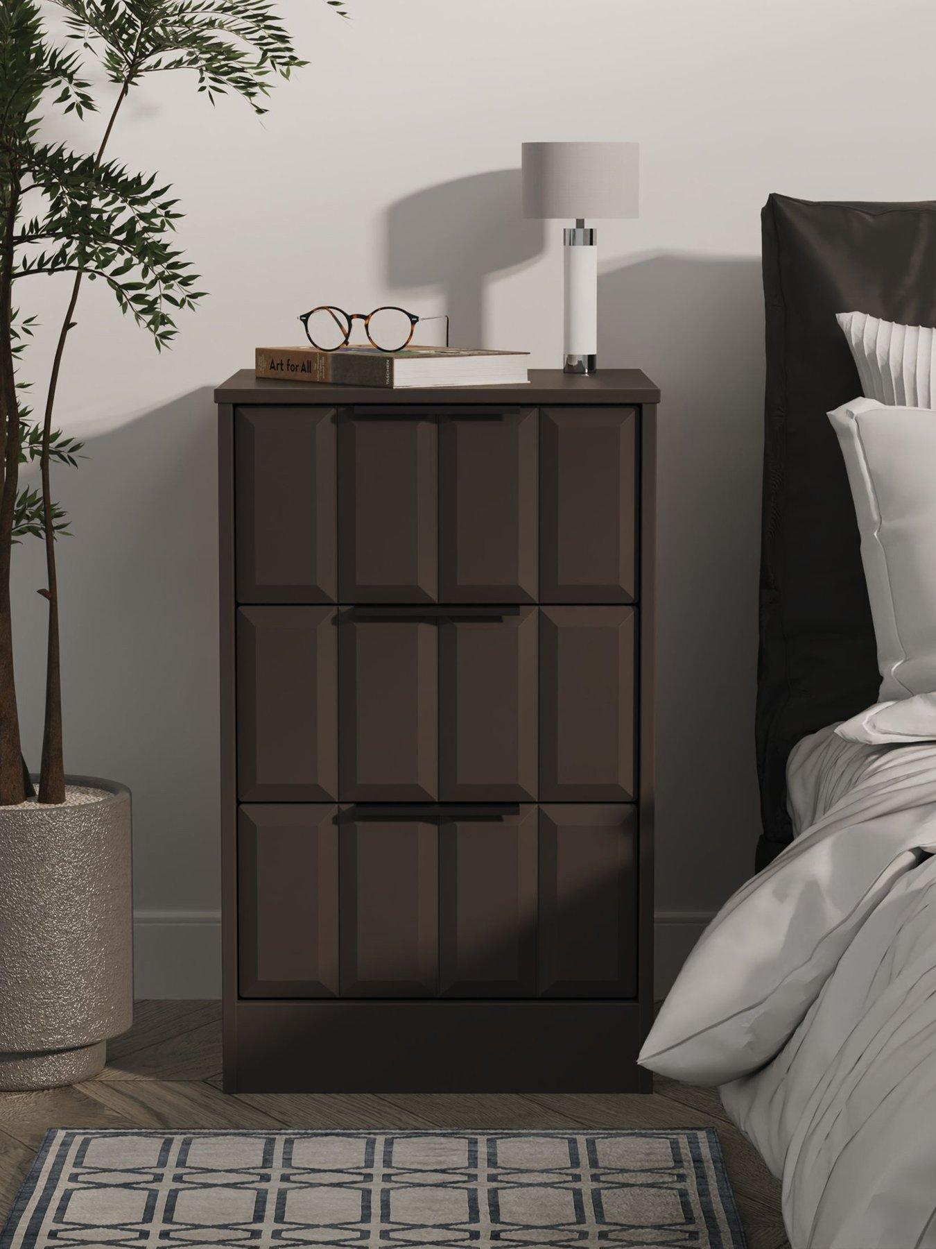 Image of SWIFT Washington Ready Assembled 3 Drawer Bedside