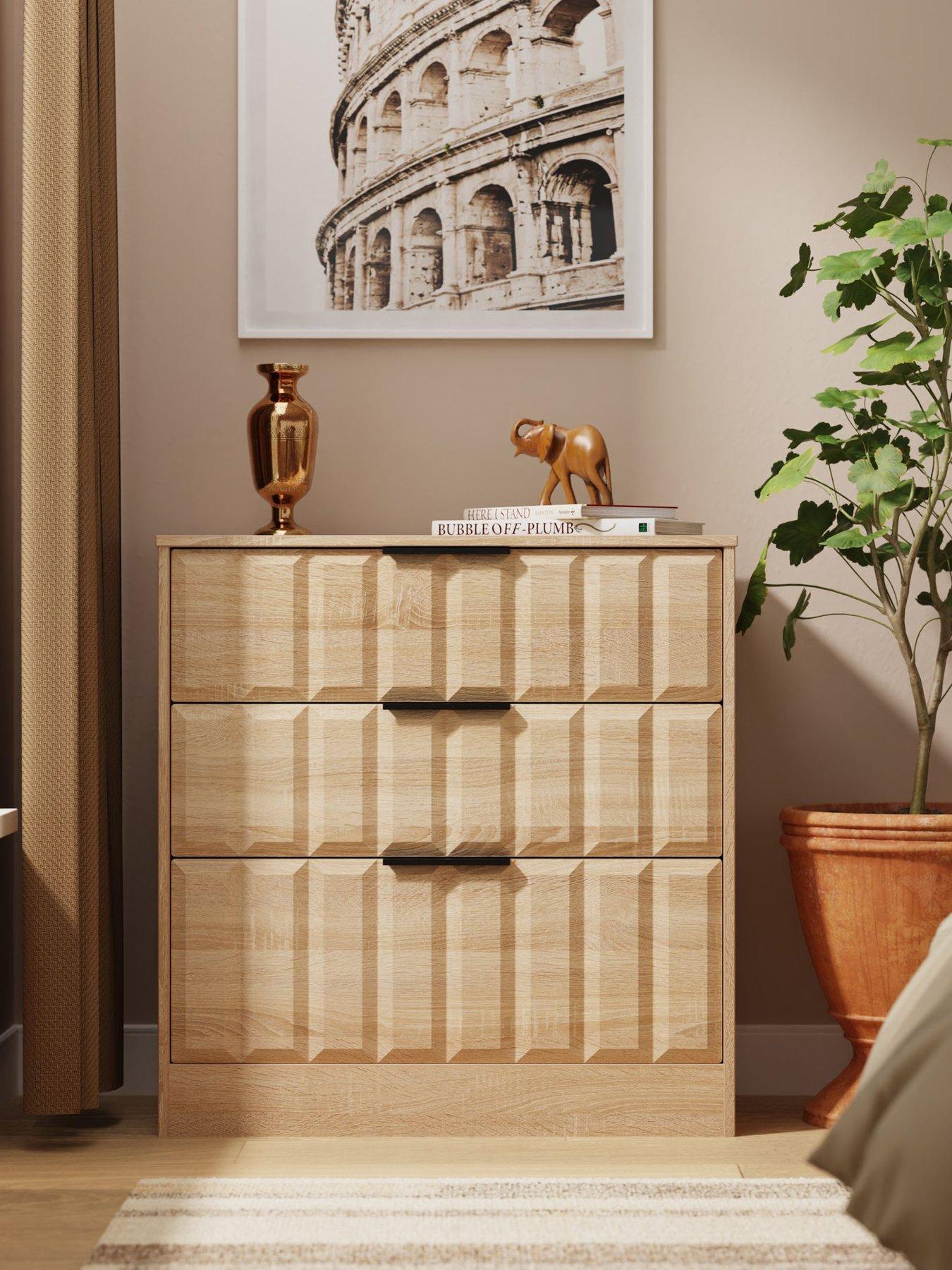 undefined Washington Ready Assembled 3 Drawer Deep Chest