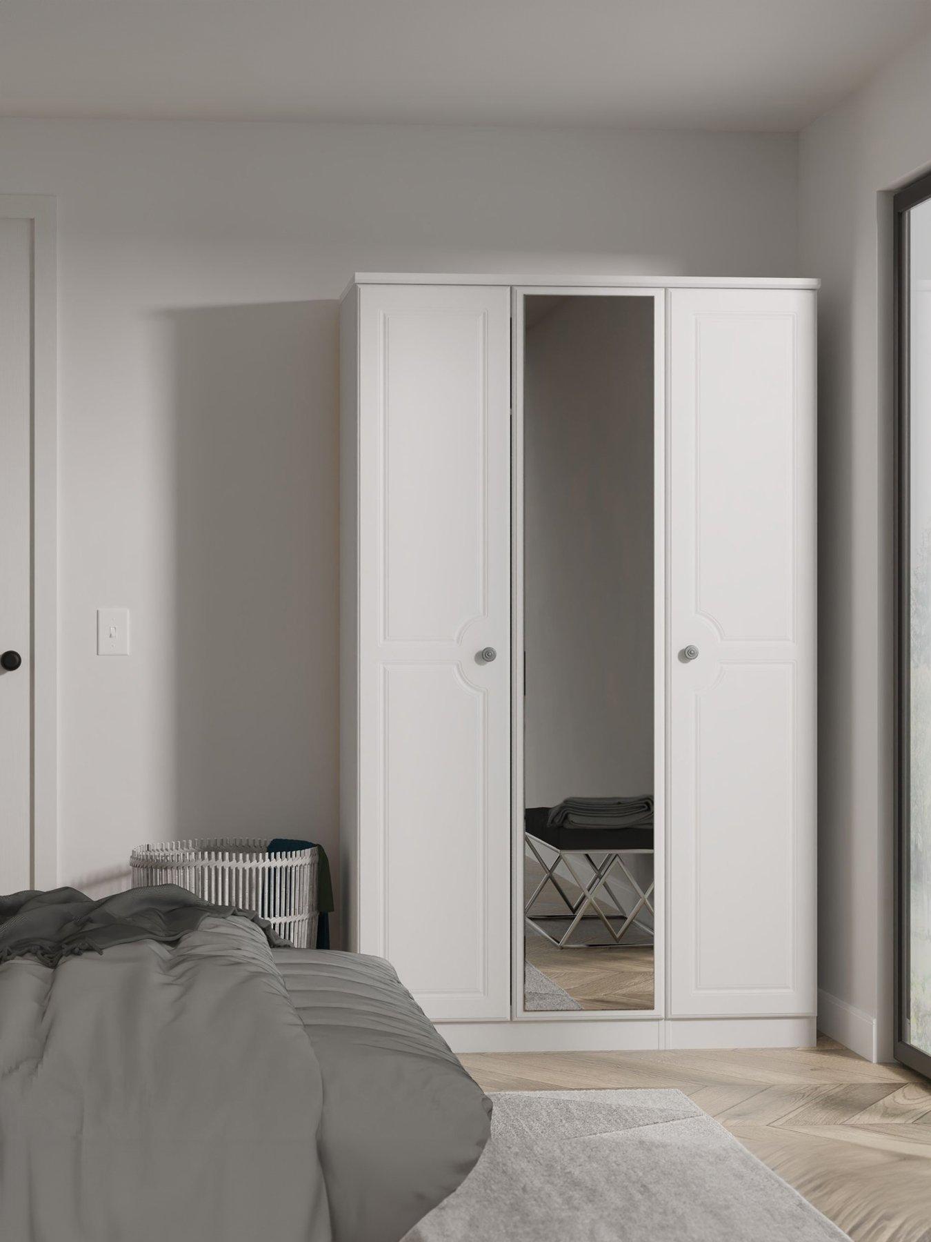 Product photograph of Swift Cambridge Part Assembled 3 Door Mirrored Wardrobe from very.co.uk