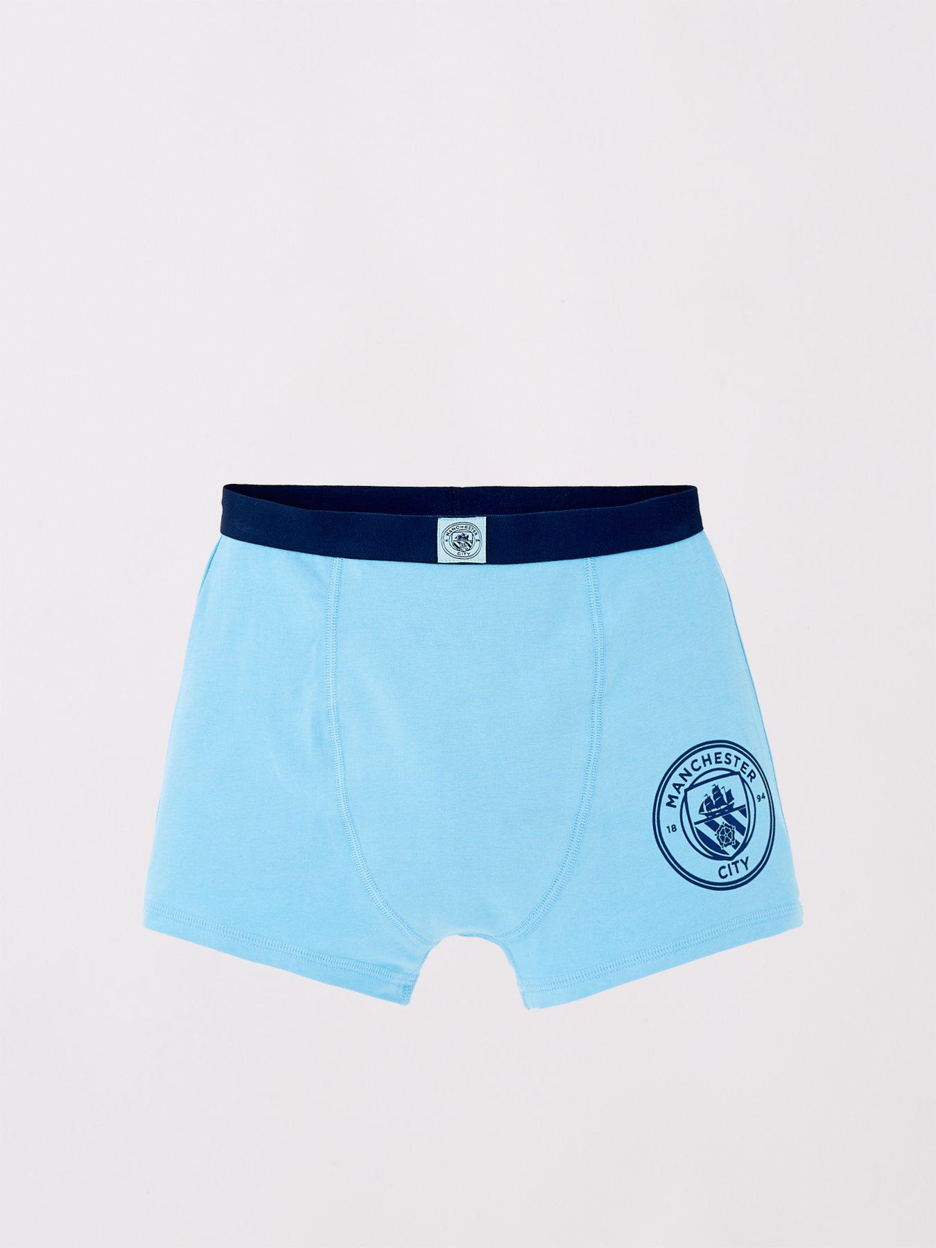Image 4 of 5 of Manchester City Football 3 Pack Boxer Trunks - Blue