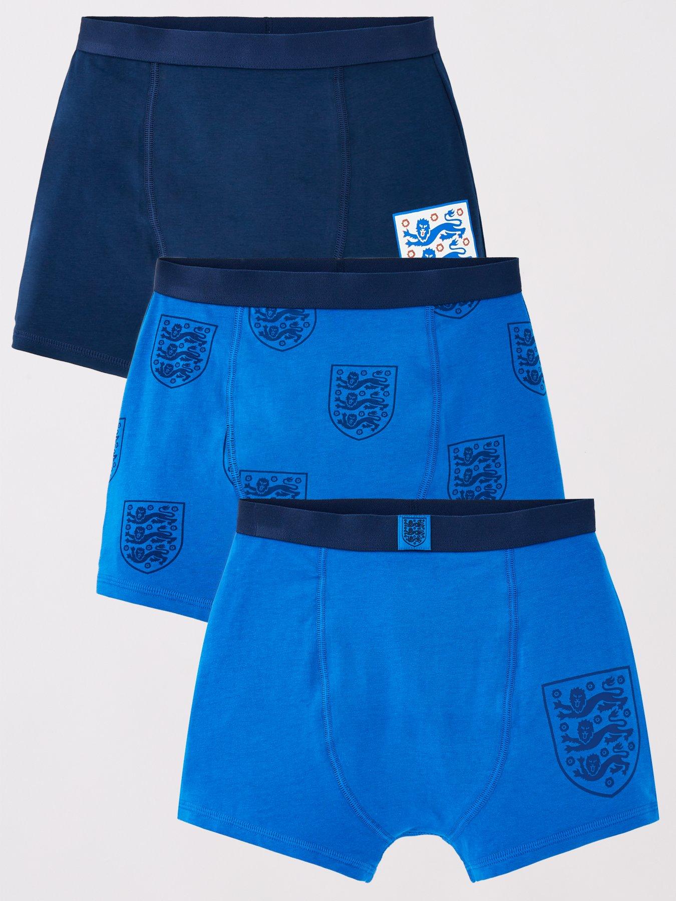 undefined Football 3 Pack Boxer Trunks - Blue