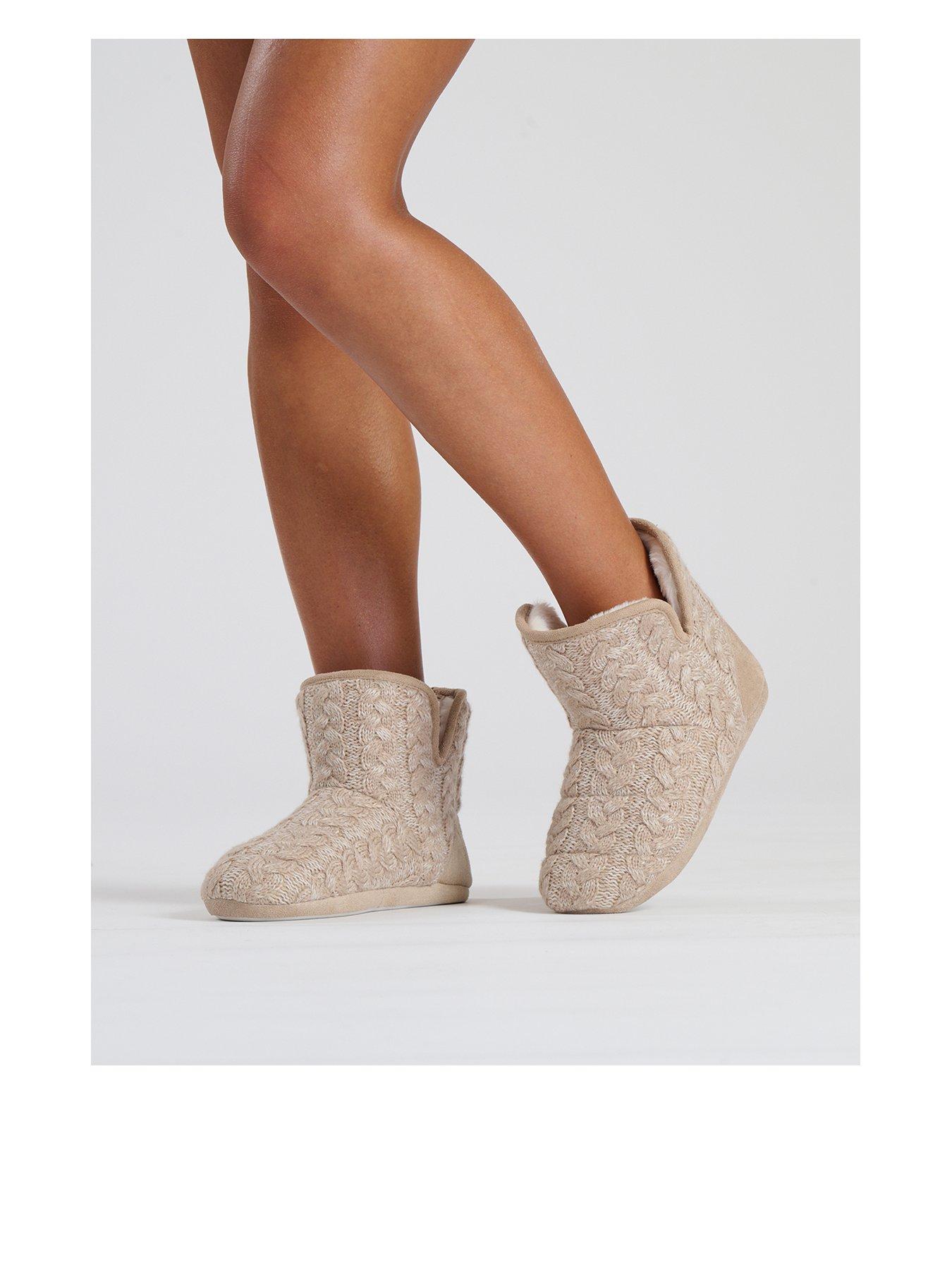 Loungeable Marl Cable Bootie Beige Very