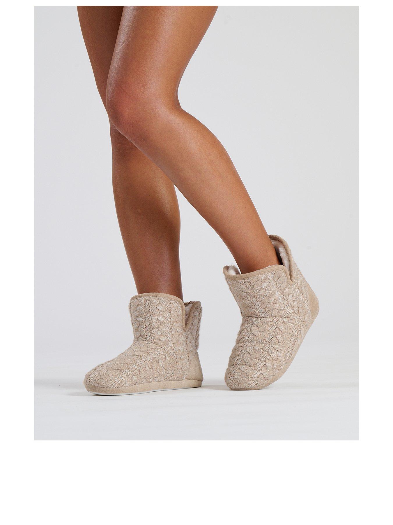 Image 3 of 3 of Loungeable Marl Cable Bootie - Beige