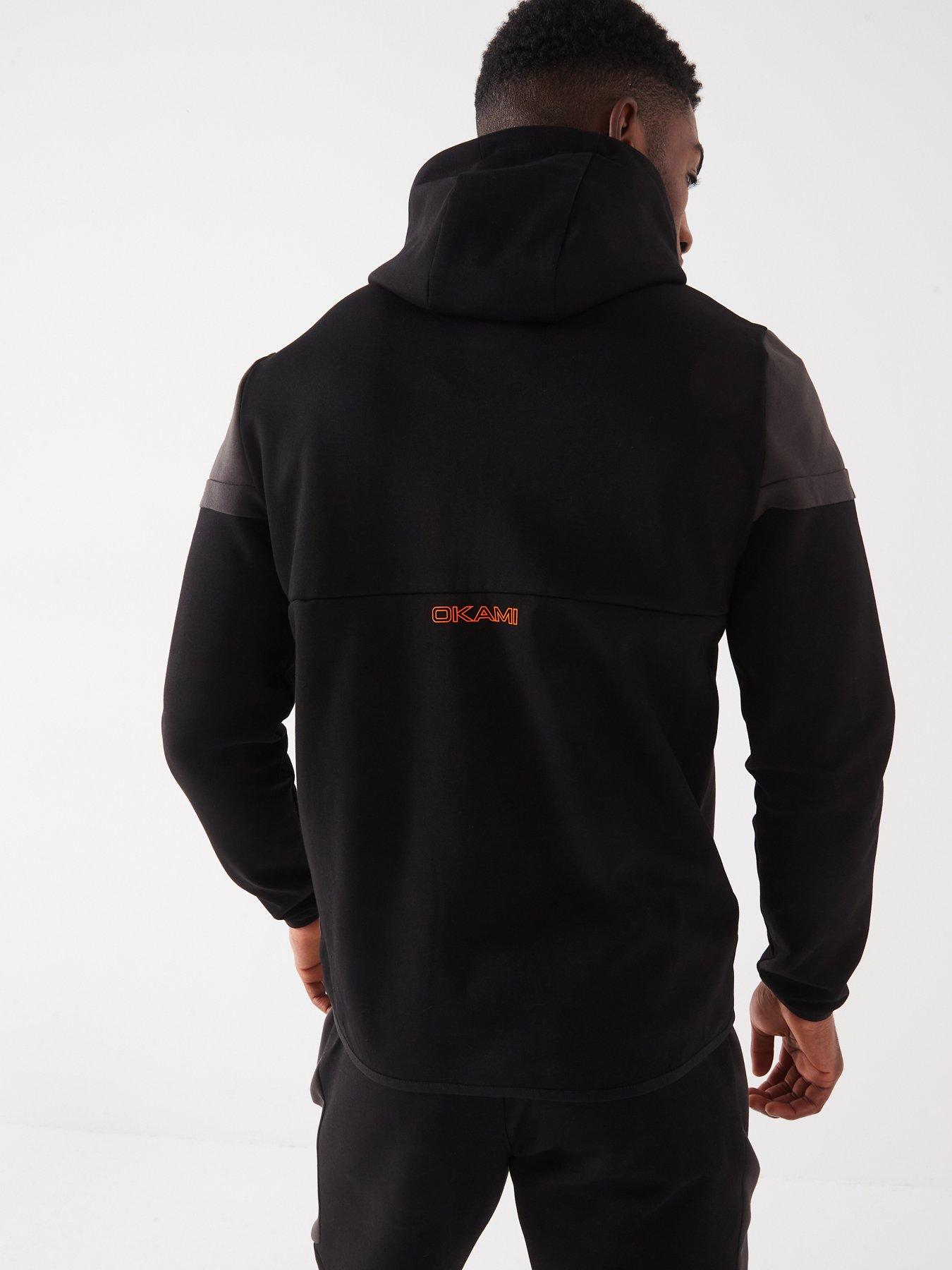 Image 2 of 6 of Okami Mens Exploration Interlock Hoodie - Orange/Black