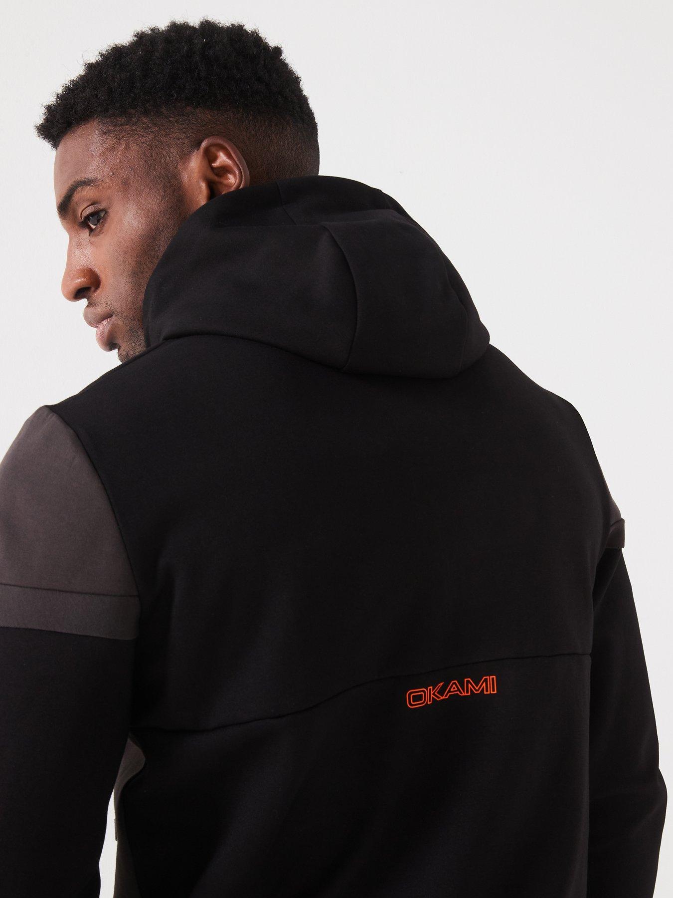 Image 5 of 6 of Okami Mens Exploration Interlock Hoodie - Orange/Black