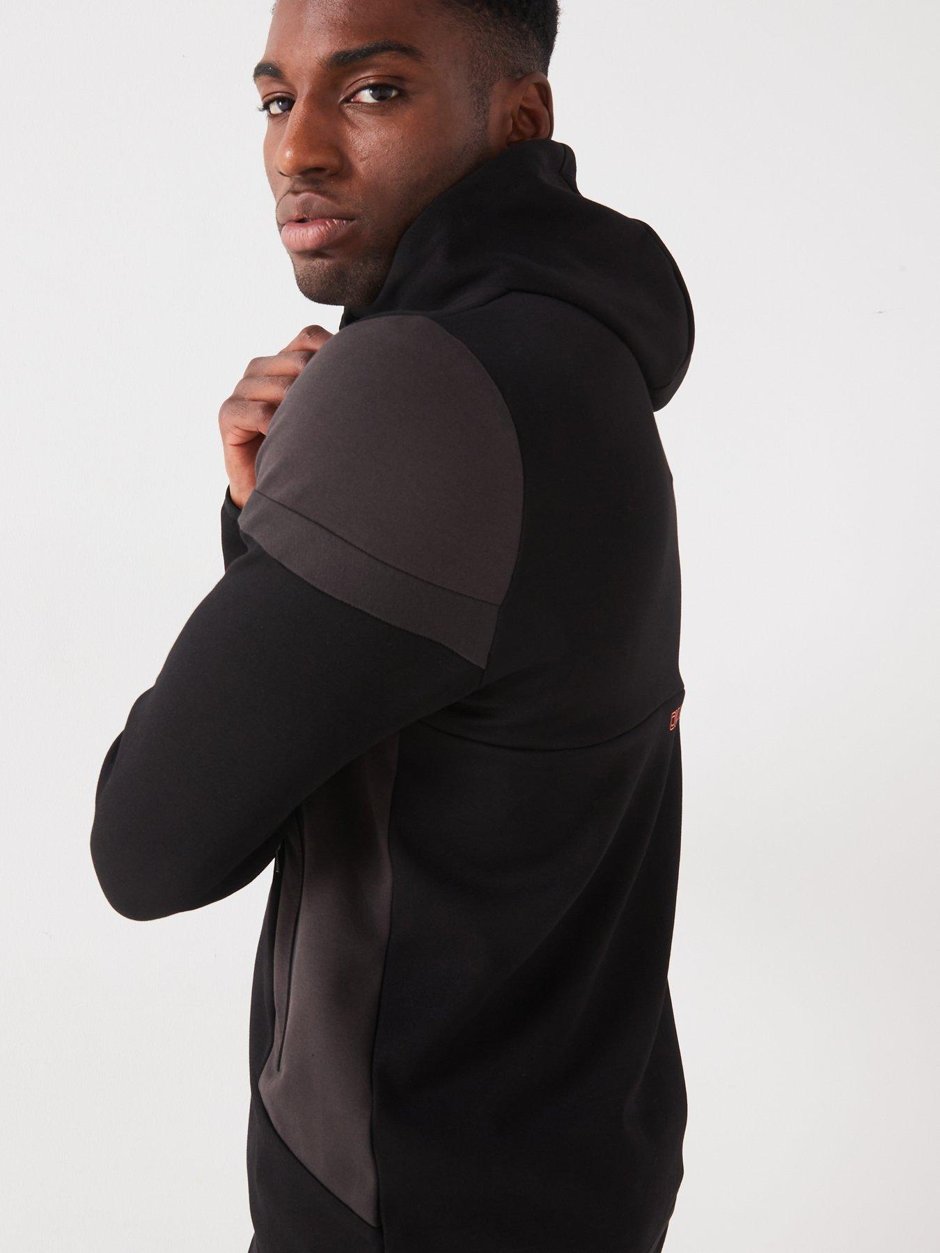 Image 6 of 6 of Okami Mens Exploration Interlock Hoodie - Orange/Black