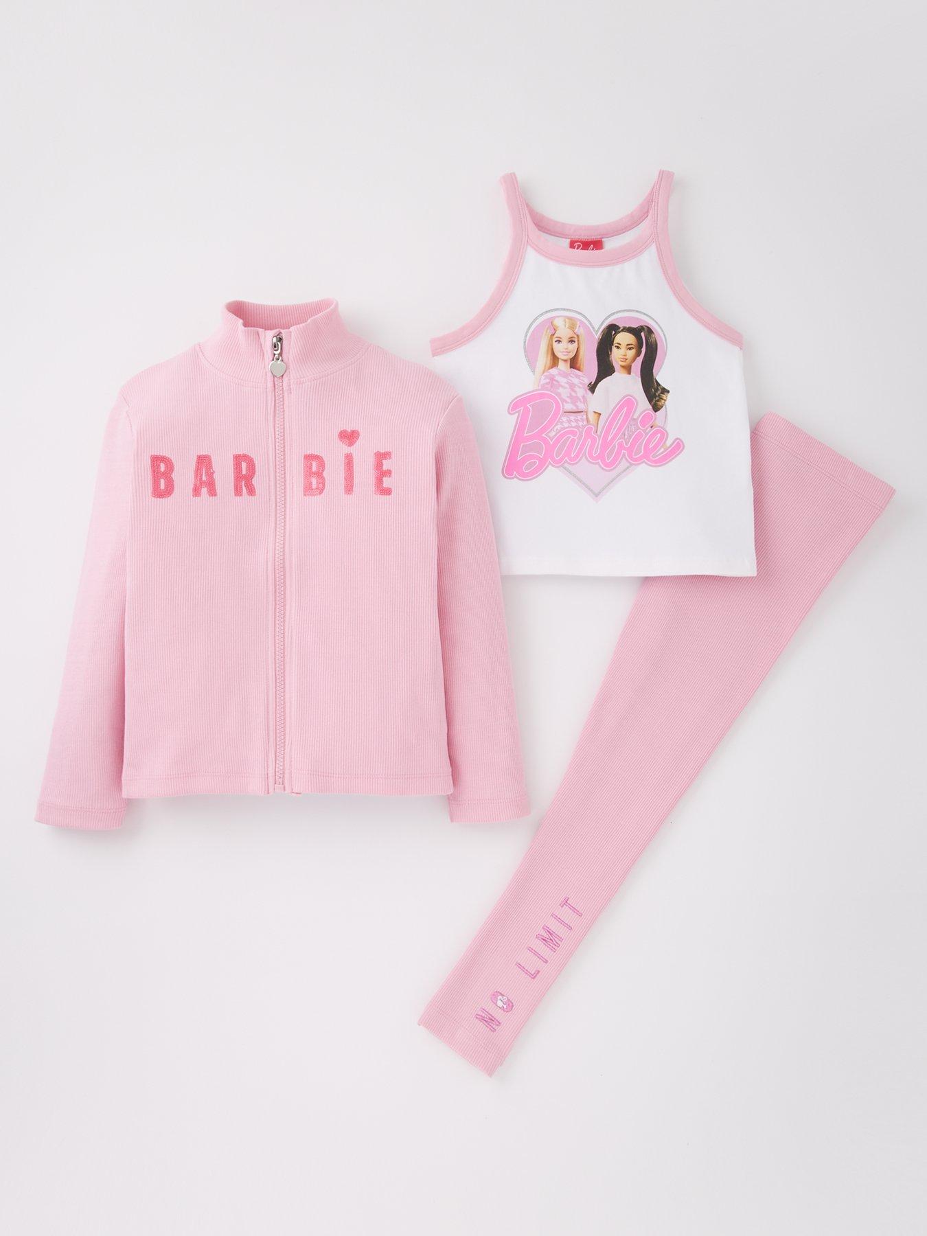 undefined 3 Piece Zip Through Top, Vest And Legging Set - Pink