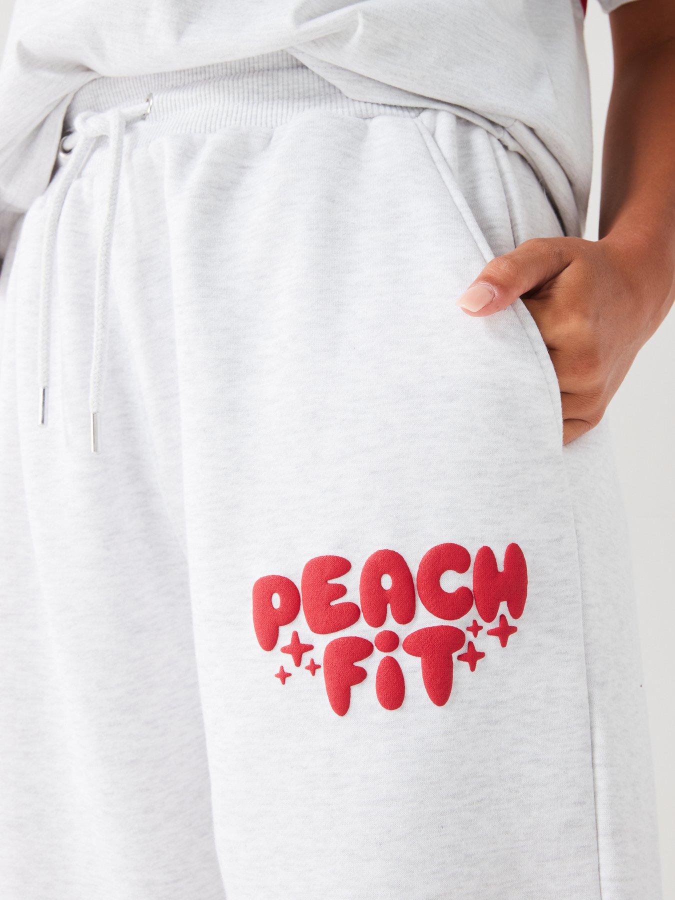 Image 4 of 4 of Peach Fit Womens Cosy Dept Oversized Jogger - Light Grey