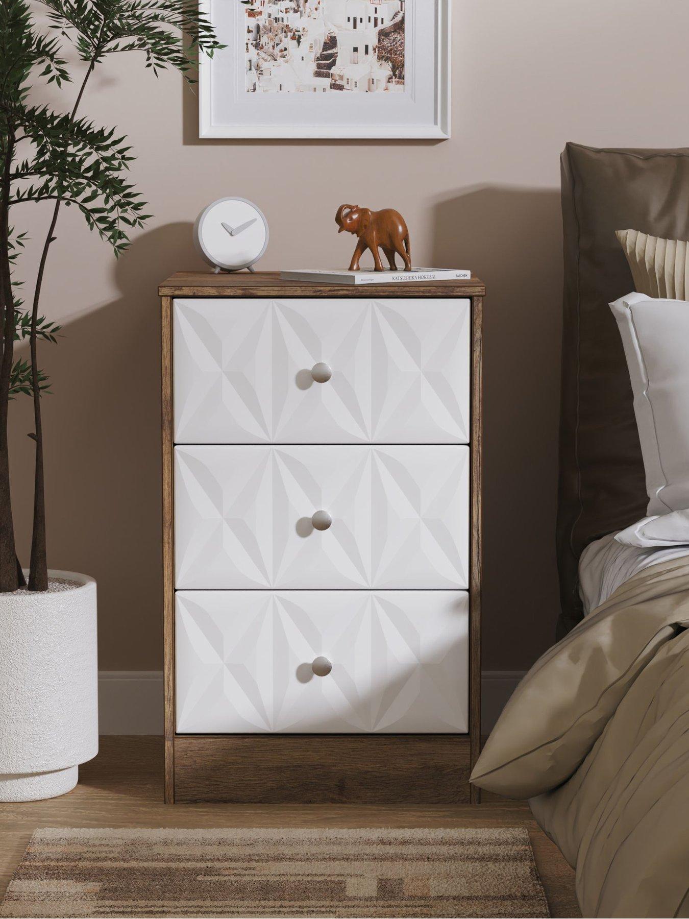 Product photograph of Swift Ohio Ready Assembled 3 Drawer Bedside Chest from very.co.uk