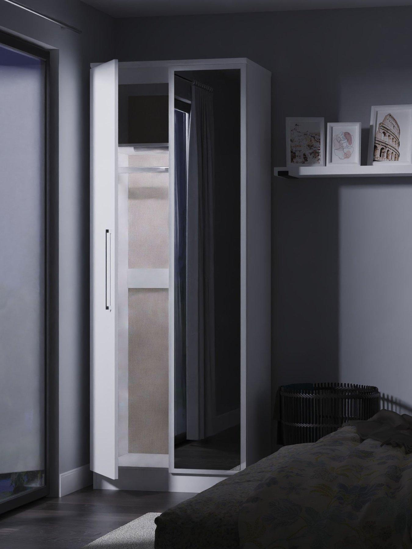 undefined Vegas Ready Assembled Tall 2 Door Mirrored Wardrobe