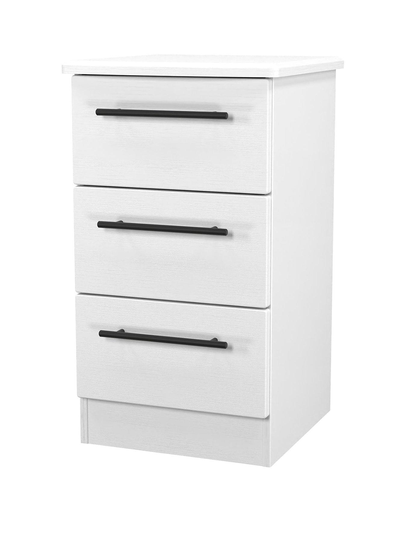 Image 3 of 6 of SWIFT Boston Ready Assembled 3 Drawer Bedside Chest