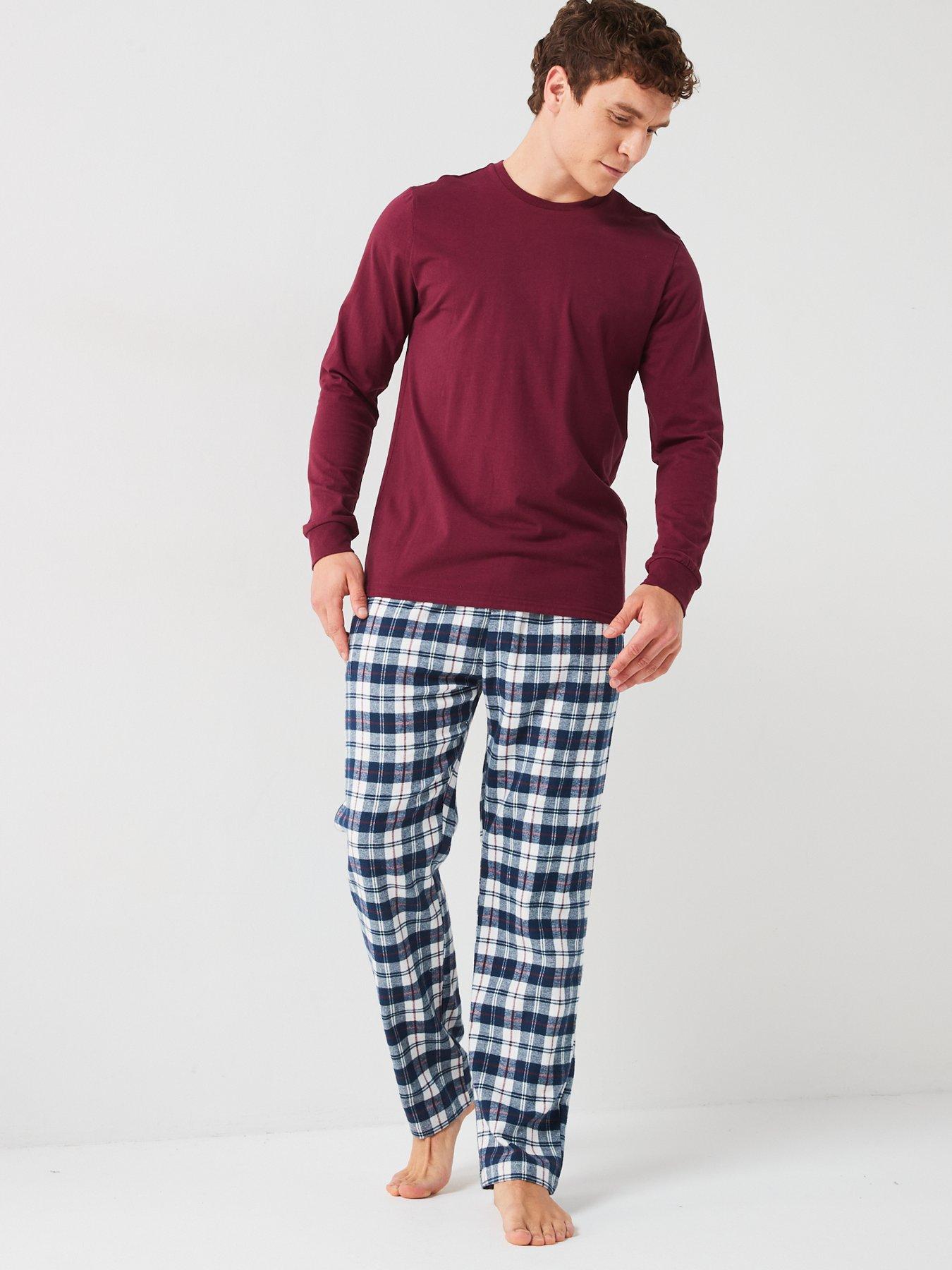 undefined Woven Check Trouser Pyjama Set - Blue