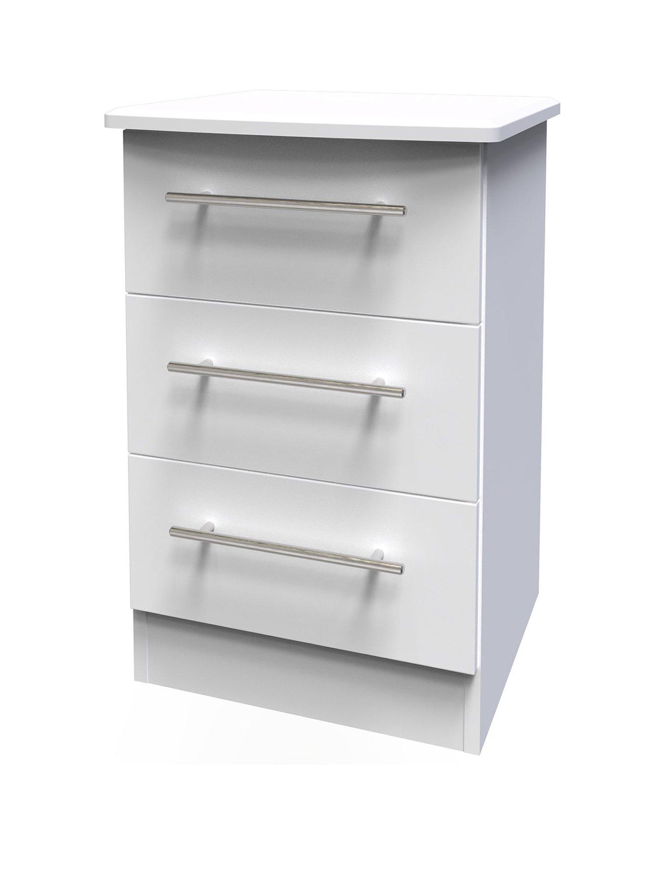 Image 3 of 6 of SWIFT Ready Assembled Oxford 3 Drawer Bedside Chest